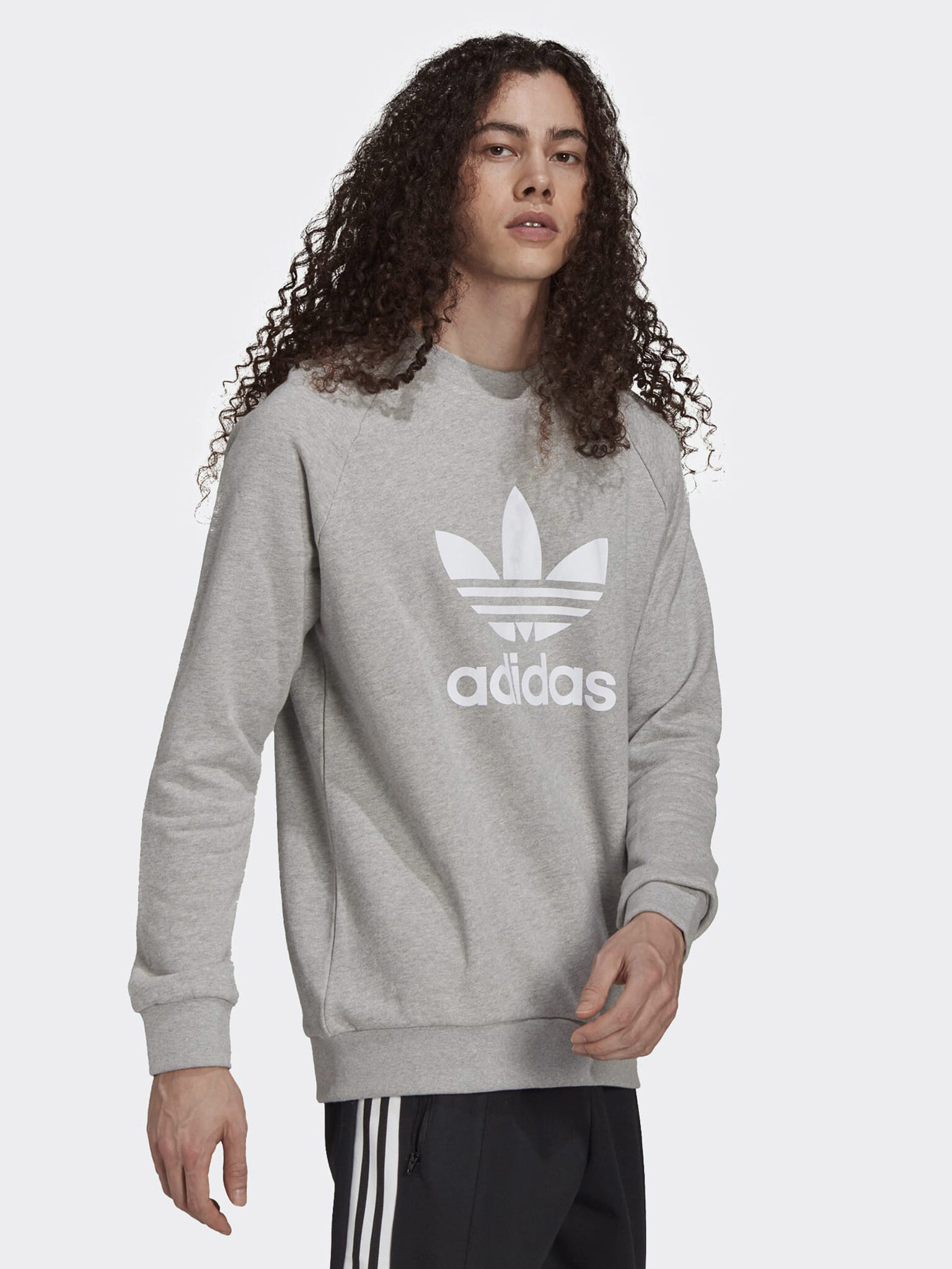 adidas Originals Trefoil Pulover Siva - Pepit.si