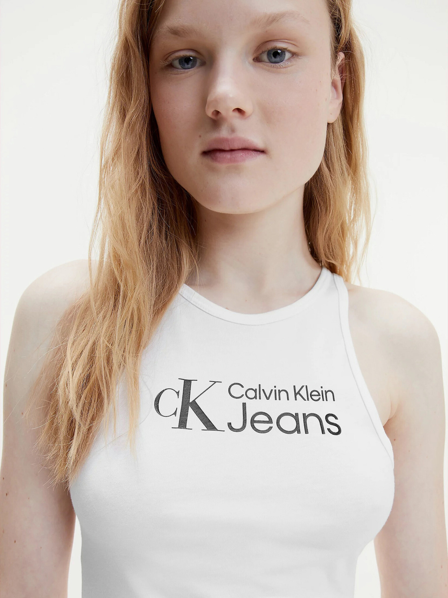 Calvin Klein Jeans Majica brez rokavov Bela - Pepit.si