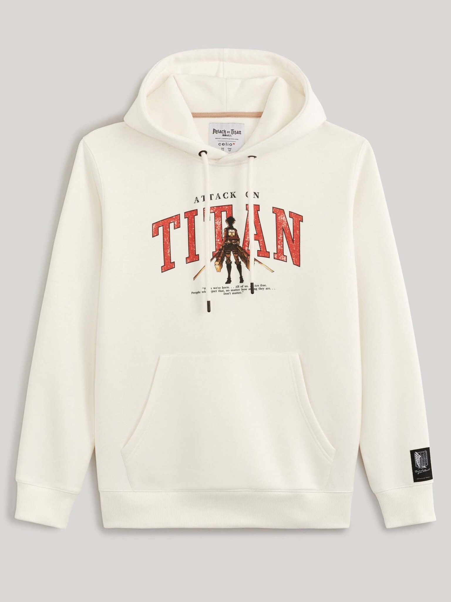 Celio Attack on Titan Pulover Bela - Pepit.si