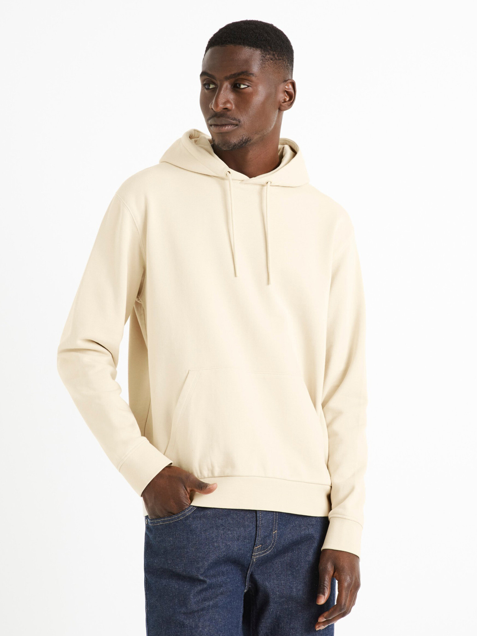 Celio Tehoodie Pulover Bež - Pepit.si