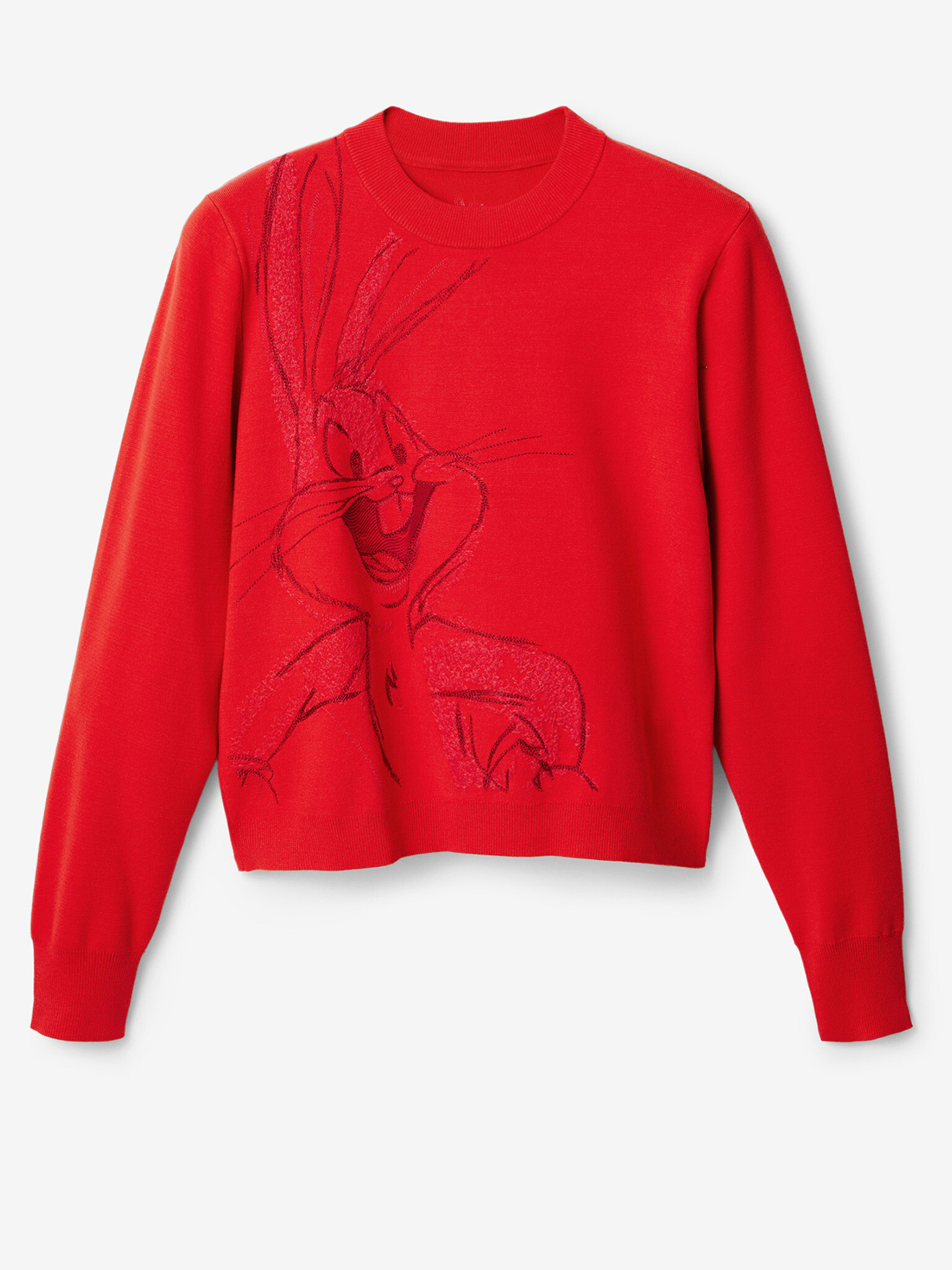 Desigual Bugs Bunny Pulover Rdeča - Pepit.si