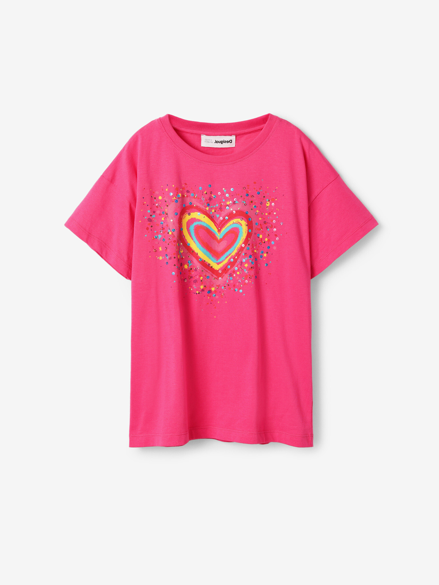 Desigual Heart Majica otroška Roza - Pepit.si