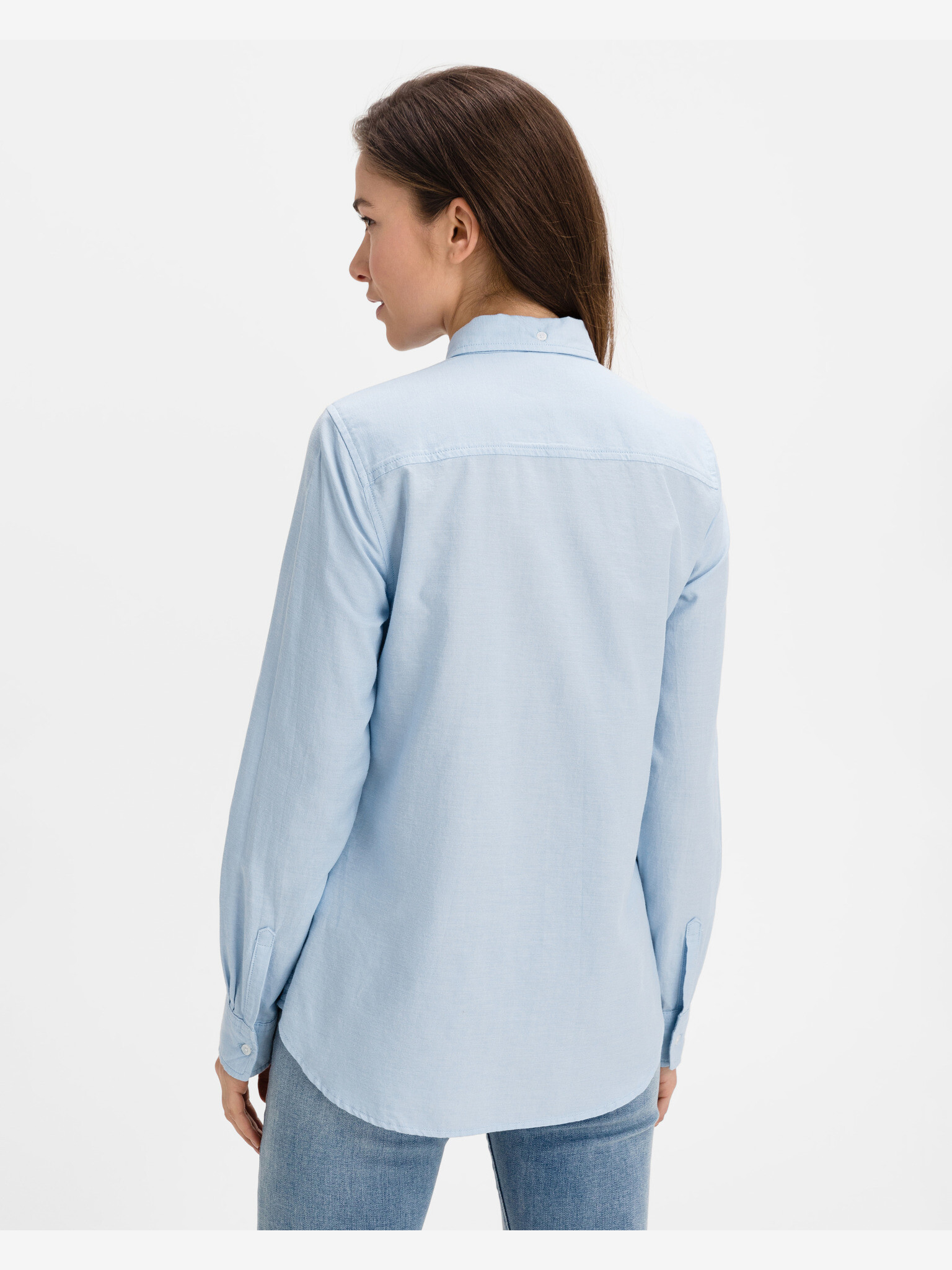 GAP Fitted Boyfriend Oxford Srajca Modra - Pepit.si