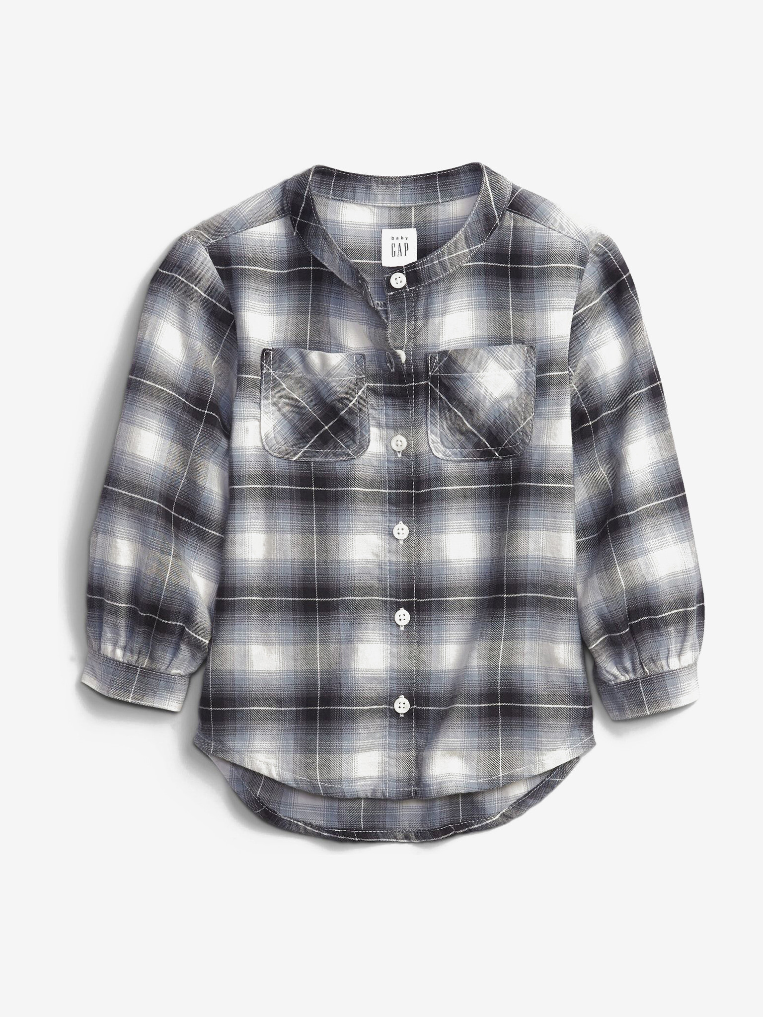 GAP Oversize Flannel otroška srajca Siva - Pepit.si