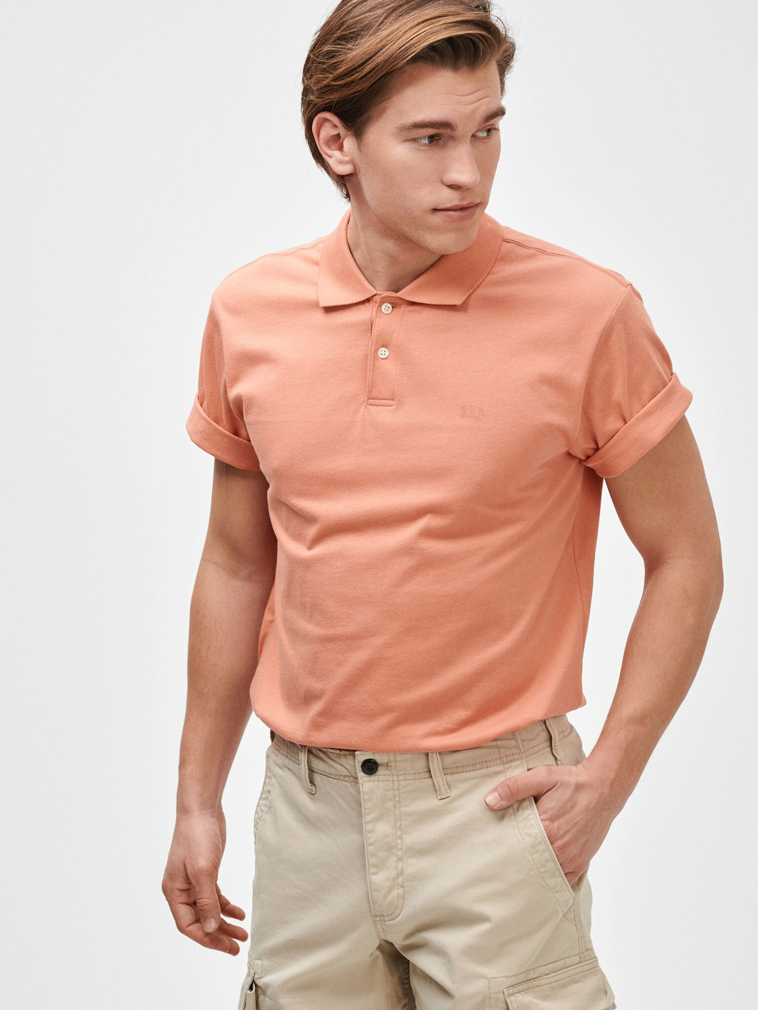 GAP Polo majica Oranžna - Pepit.si