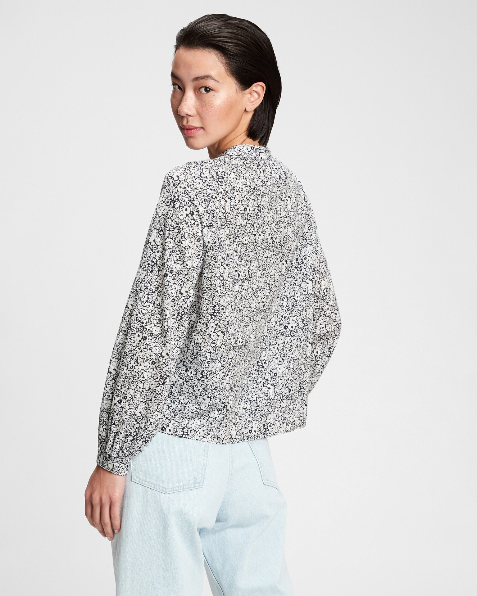 GAP Shirred Popover Bluza Siva - Pepit.si