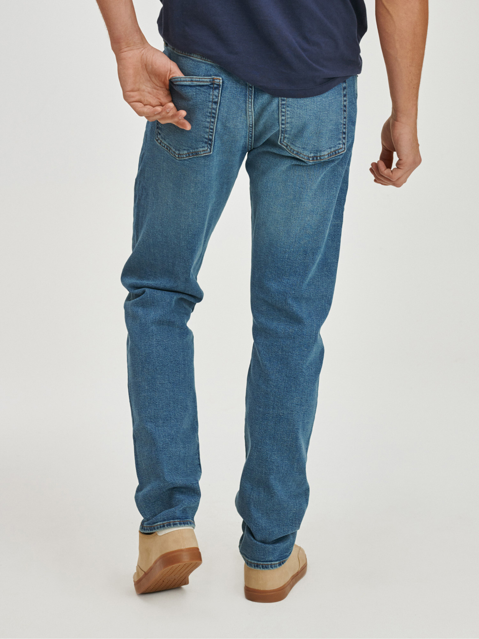 GAP V-Straight Taper Fairfax Medium Jeans Modra - Pepit.si