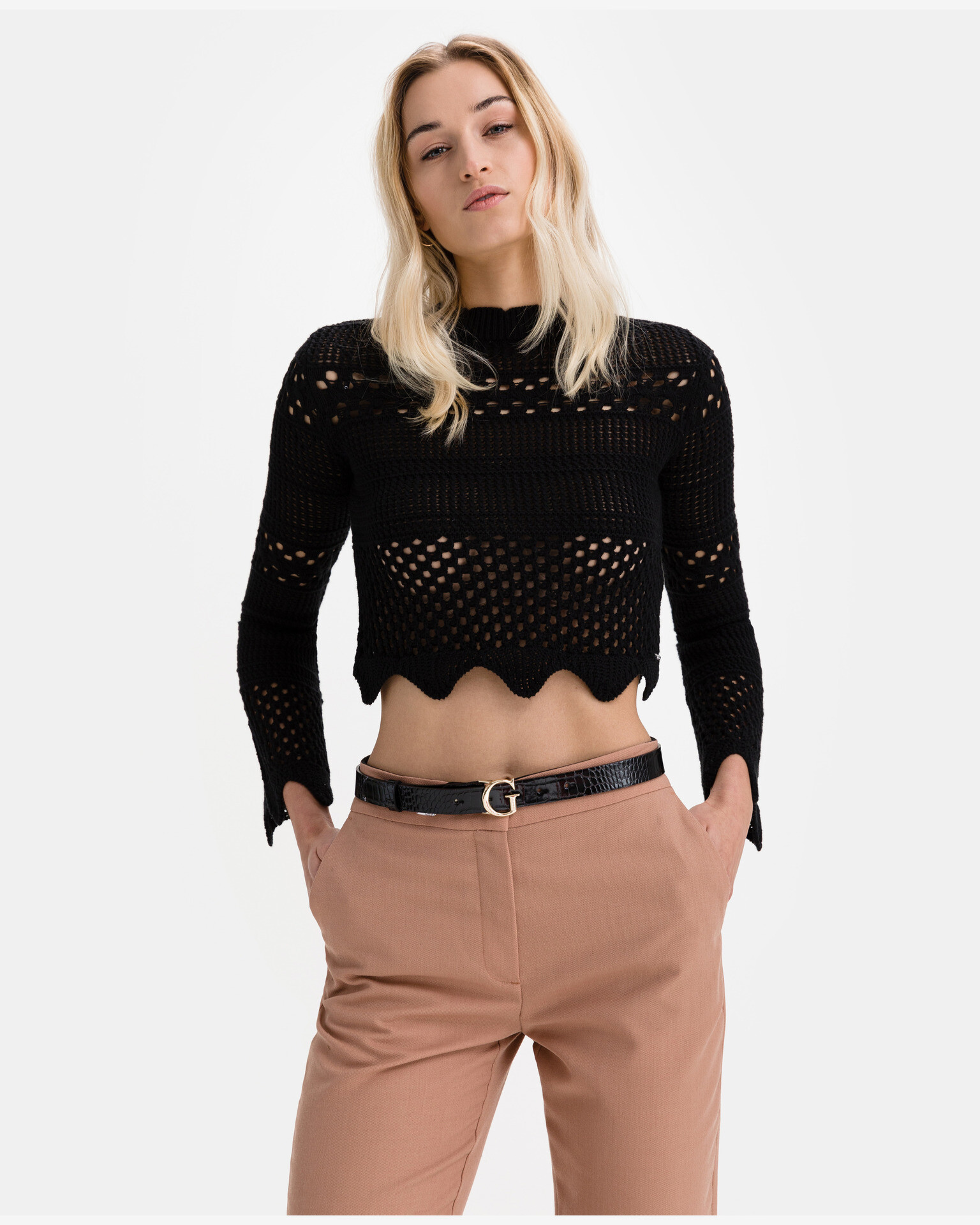 Guess Annie Crop top Črna - Pepit.si