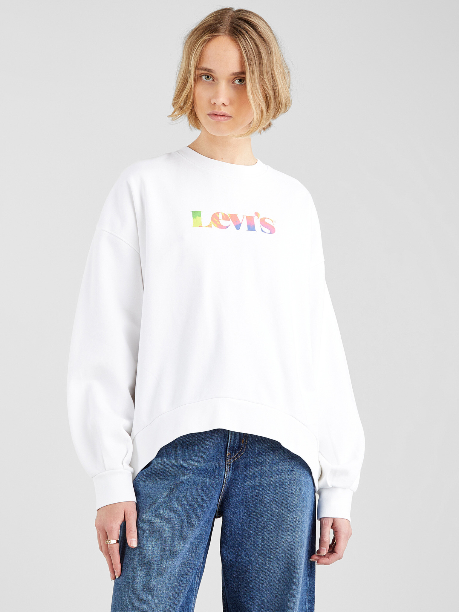 Levi's® Graphic Pai Crew Premium Pulover Bela - Pepit.si