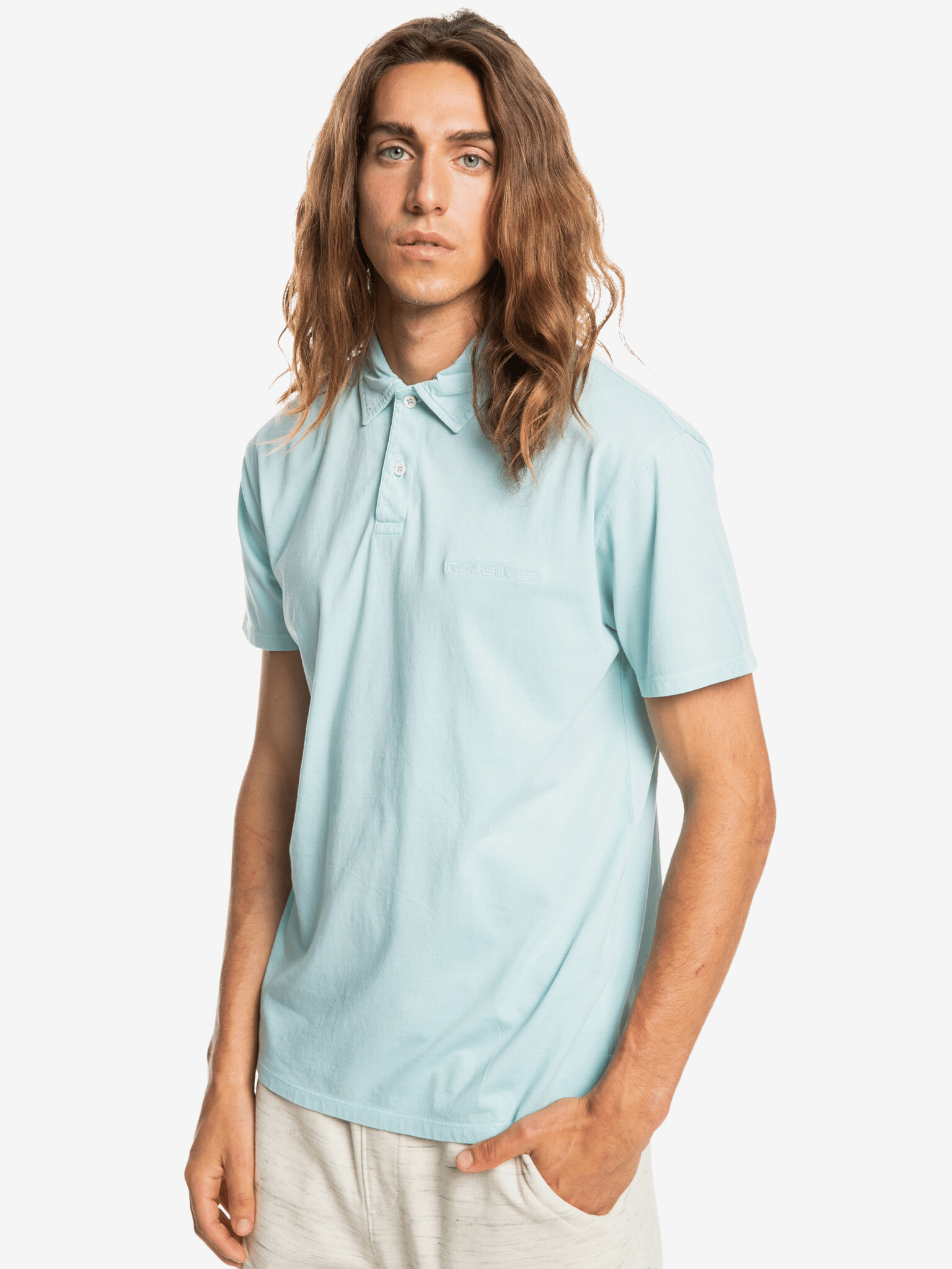 Quiksilver Natural Dye Polo majica Modra - Pepit.si