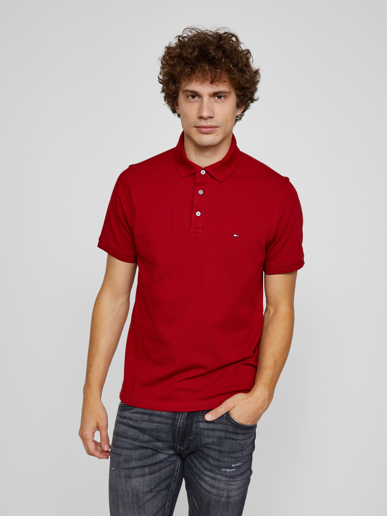 Tommy Hilfiger 1985 Slim Polo Polo majica Rdeča - Pepit.si