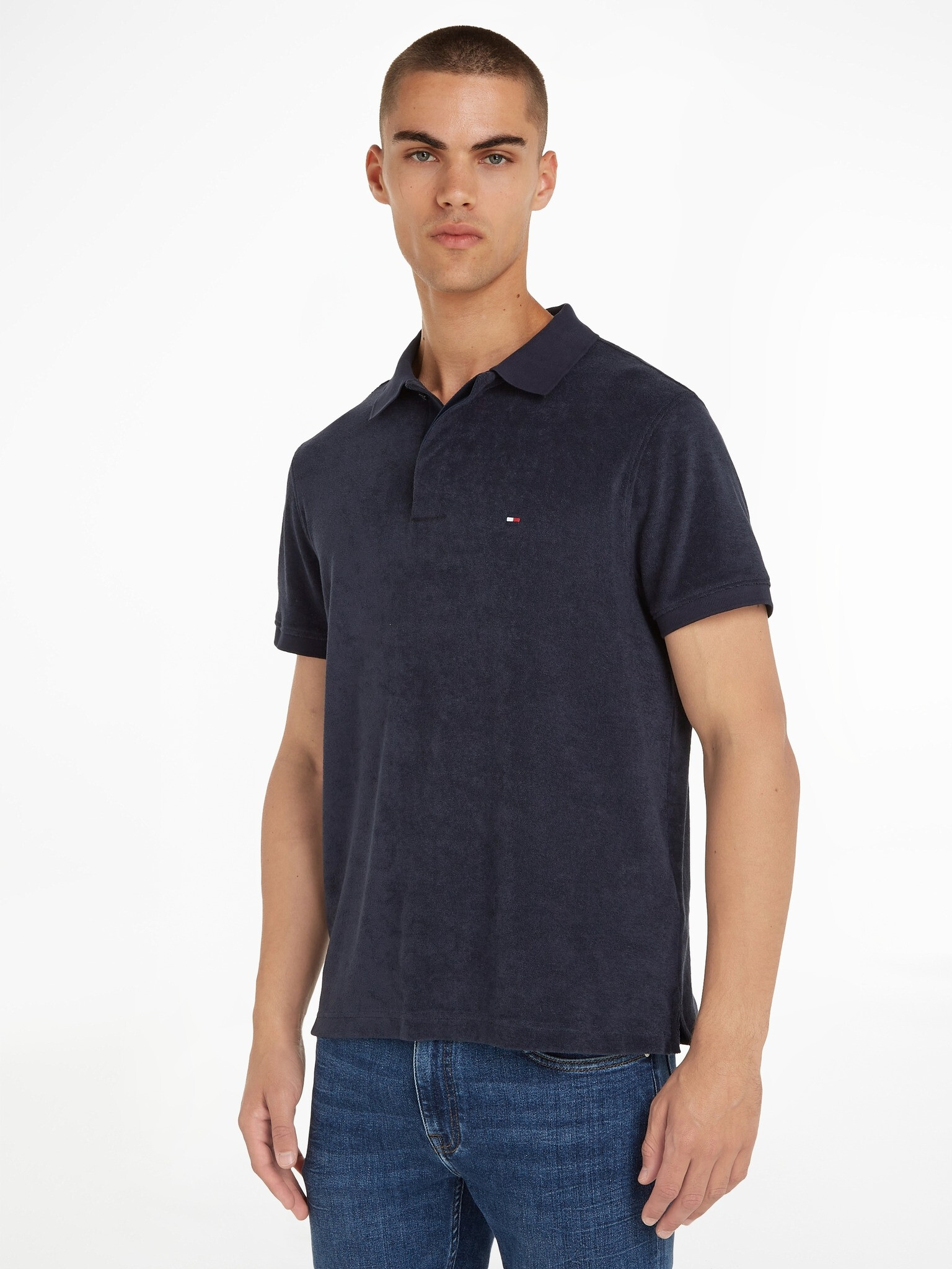 Tommy Hilfiger Micro Towelling Polo majica Modra - Pepit.si