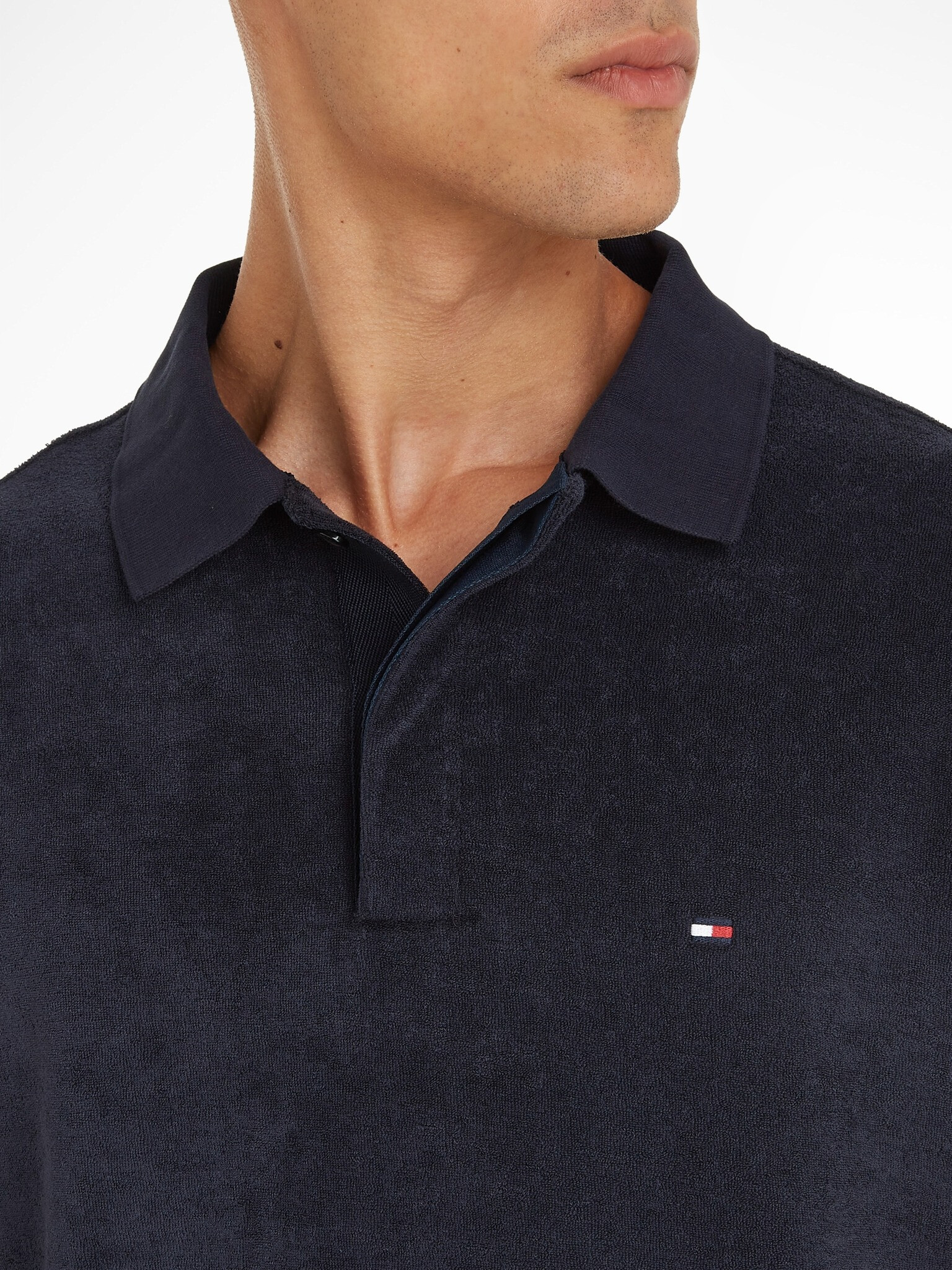 Tommy Hilfiger Micro Towelling Polo majica Modra - Pepit.si