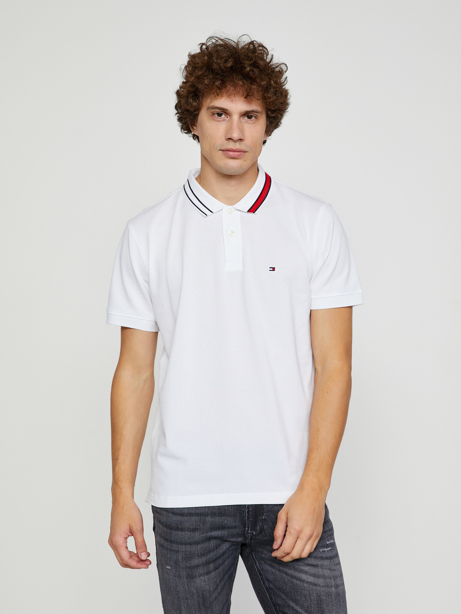 Tommy Hilfiger Sophisticated Tipping Polo majica Bela - Pepit.si