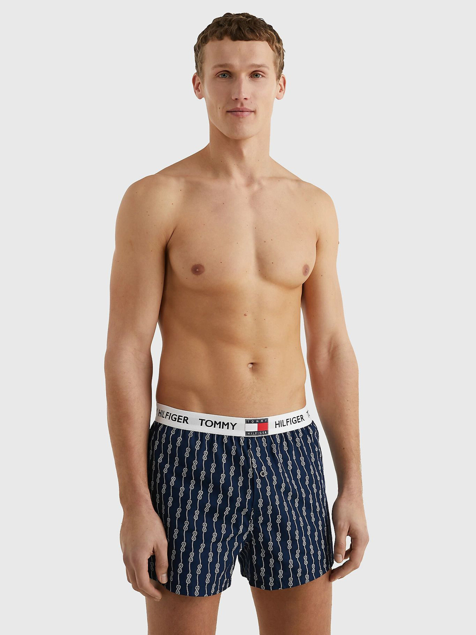 Tommy Hilfiger Tommy 85 Woven Boxer Print Boksarice Modra - Pepit.si