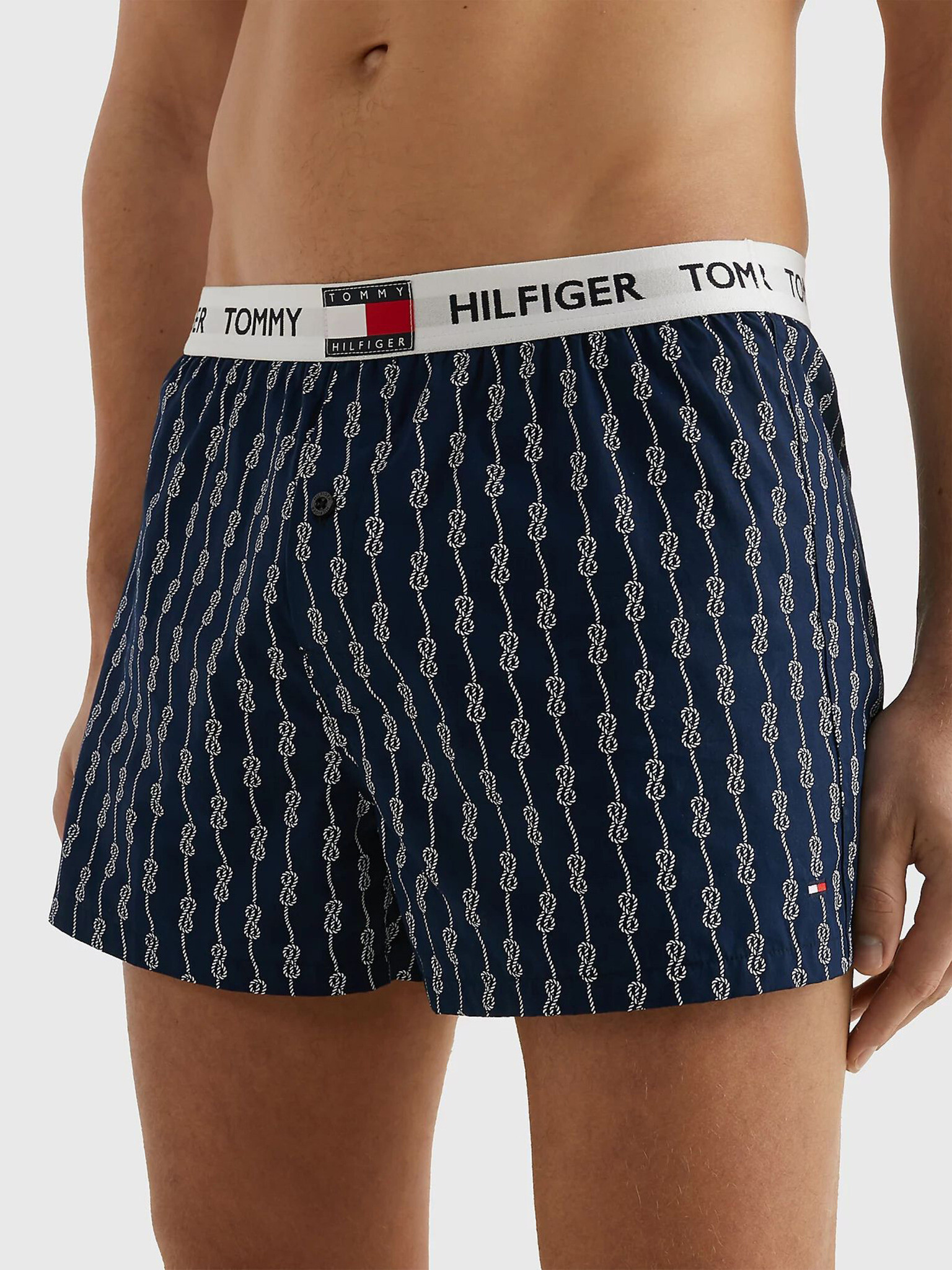 Tommy Hilfiger Tommy 85 Woven Boxer Print Boksarice Modra - Pepit.si