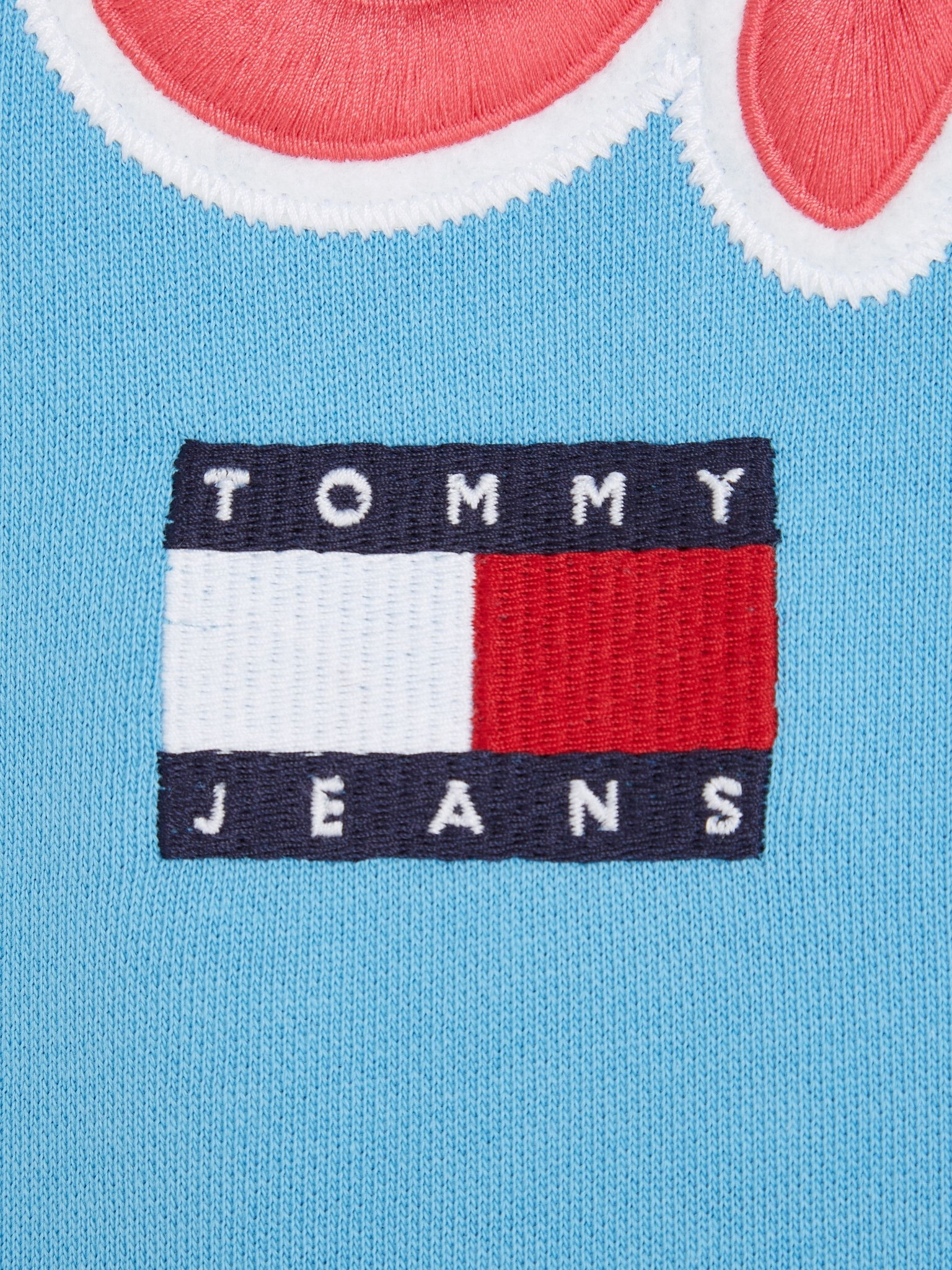 Tommy Jeans College Pop Text Crew Pulover Modra - Pepit.si