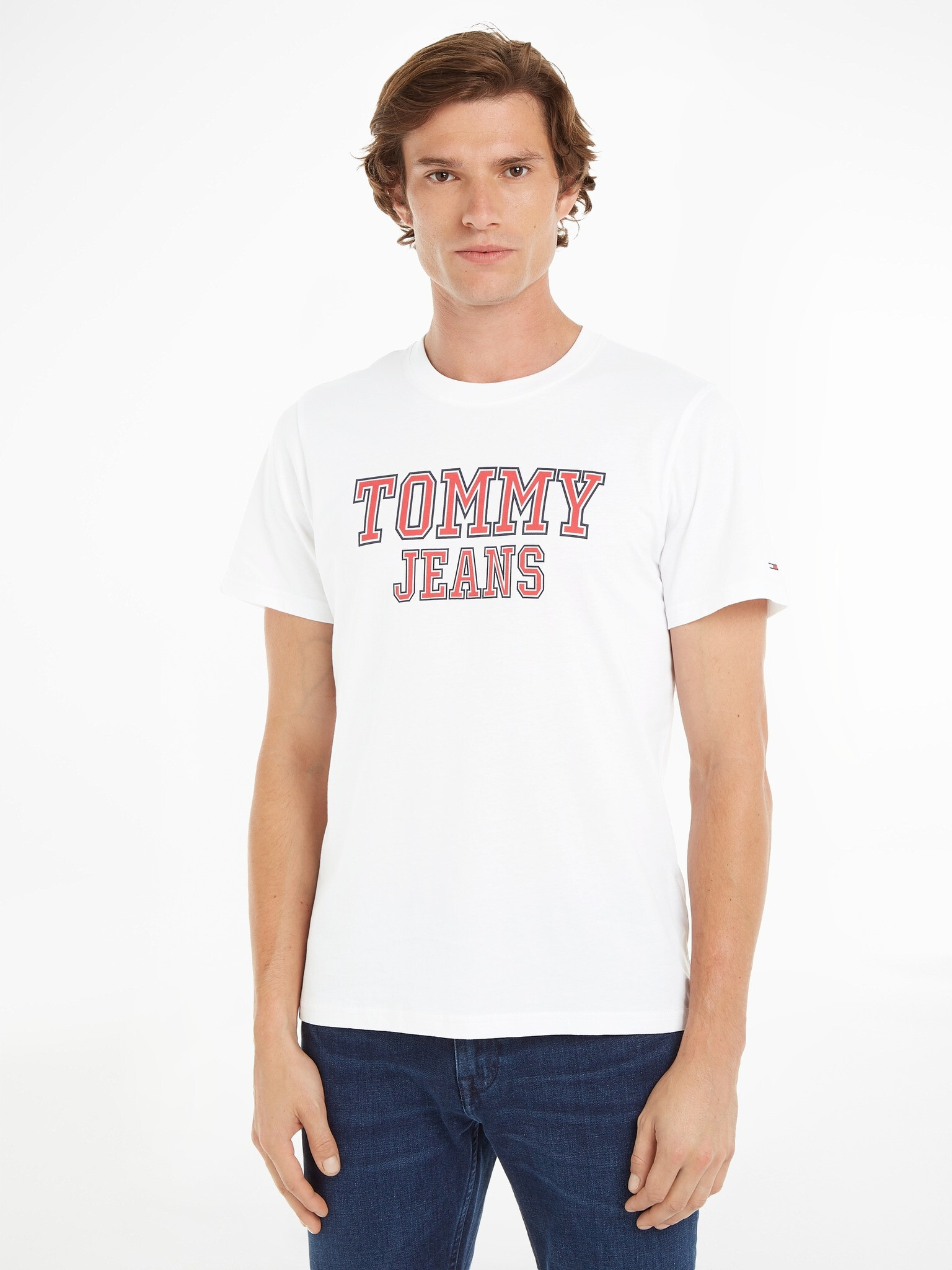 Tommy Jeans Essential Majica Bela - Pepit.si