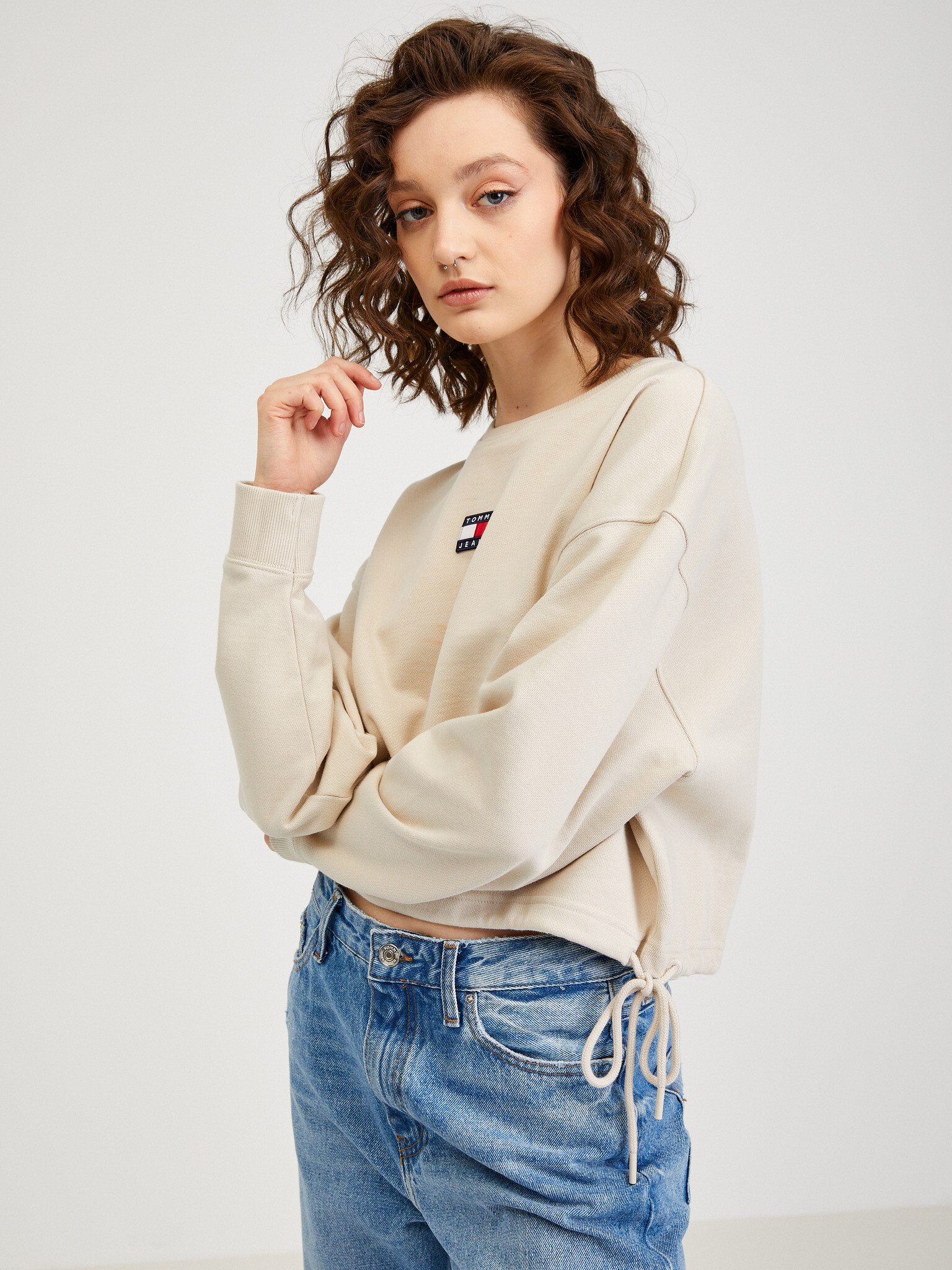 Tommy Jeans Pulover Bež - Pepit.si