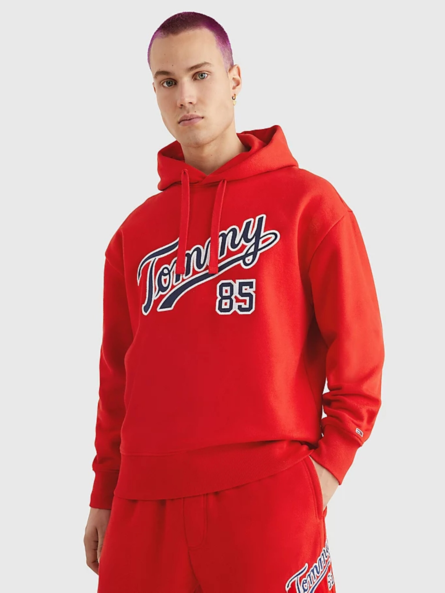 Tommy Jeans Pulover Rdeča - Pepit.si