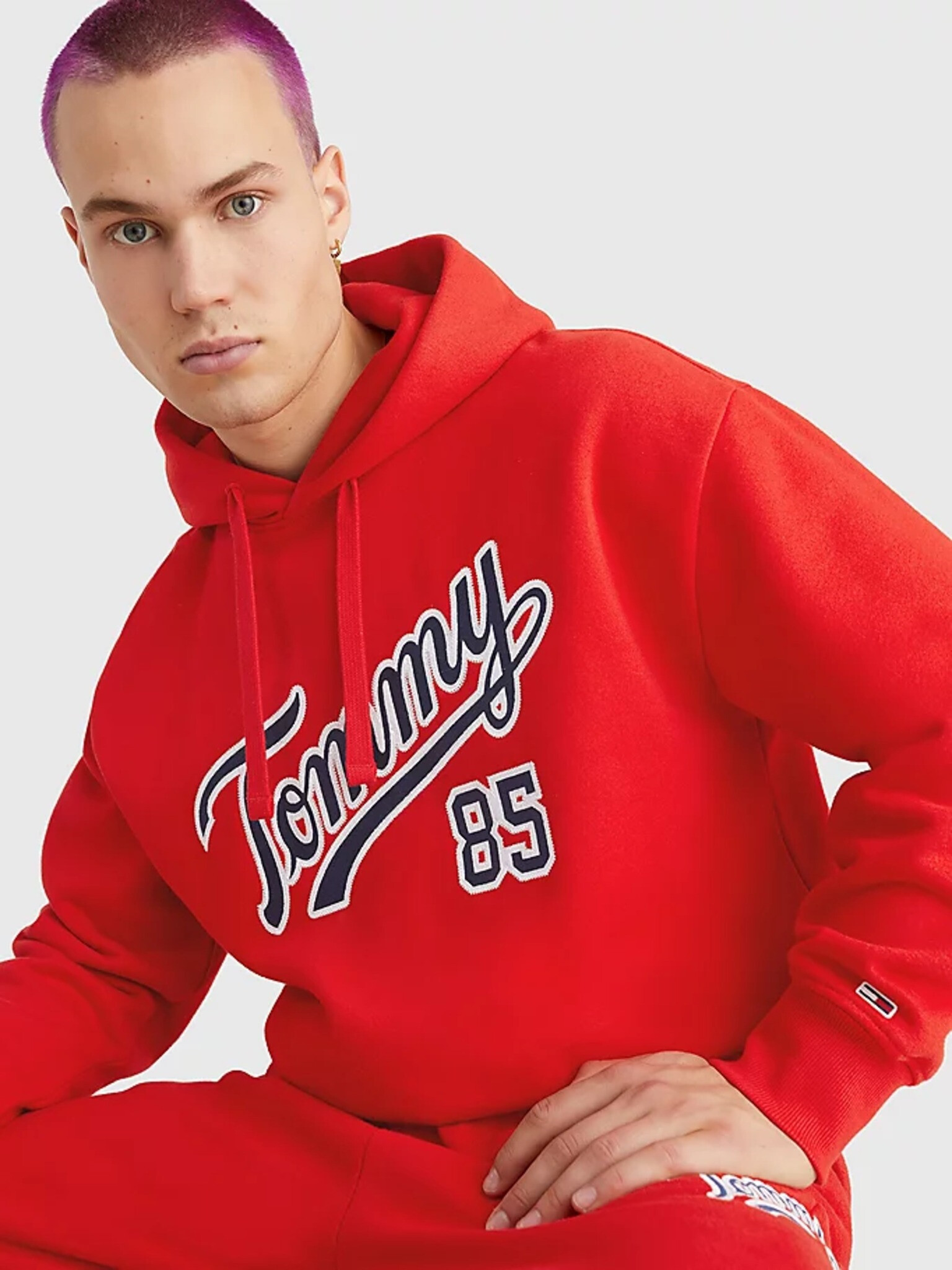 Tommy Jeans Pulover Rdeča - Pepit.si