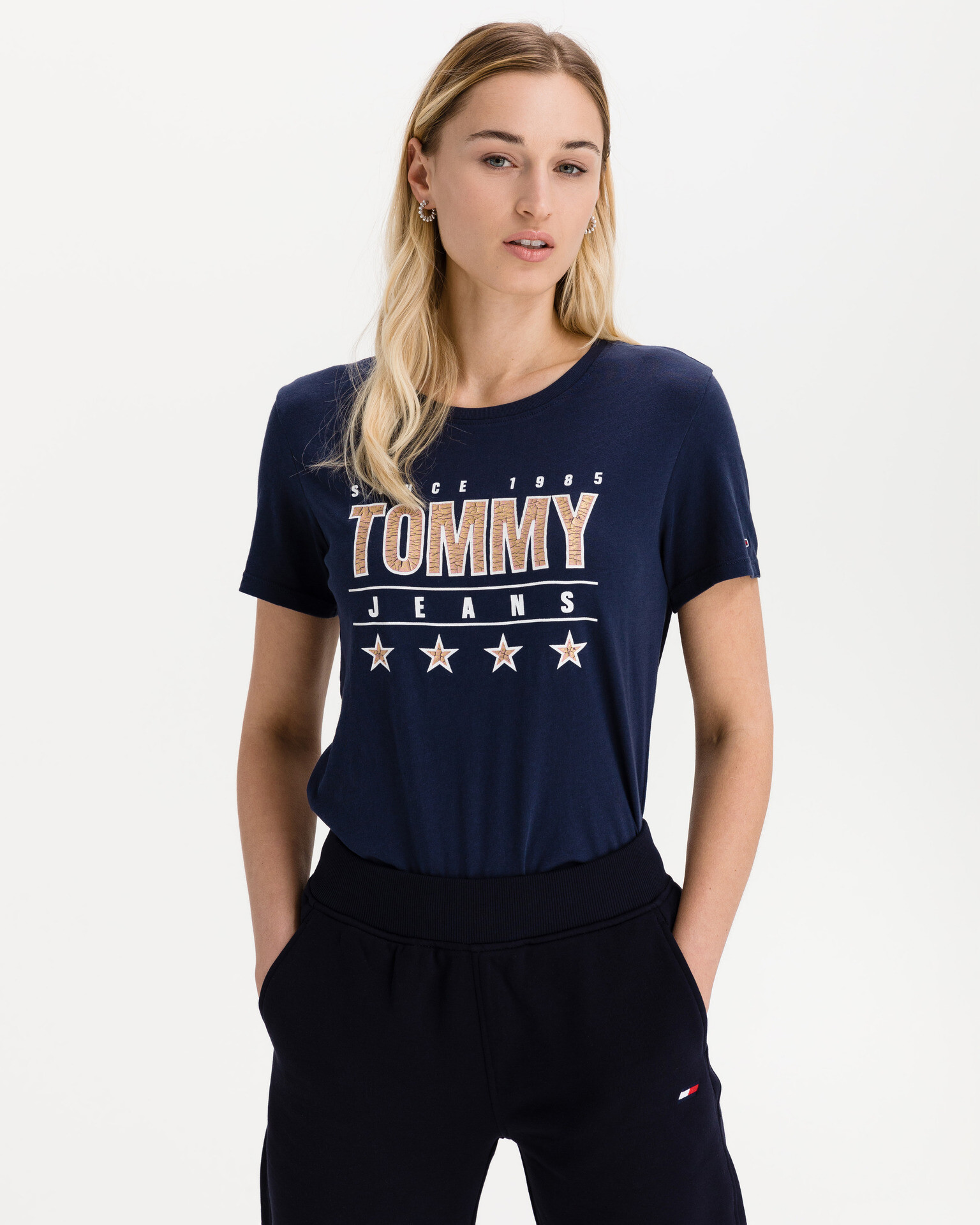 Tommy Jeans Slim Metallic Majica Bela - Pepit.si