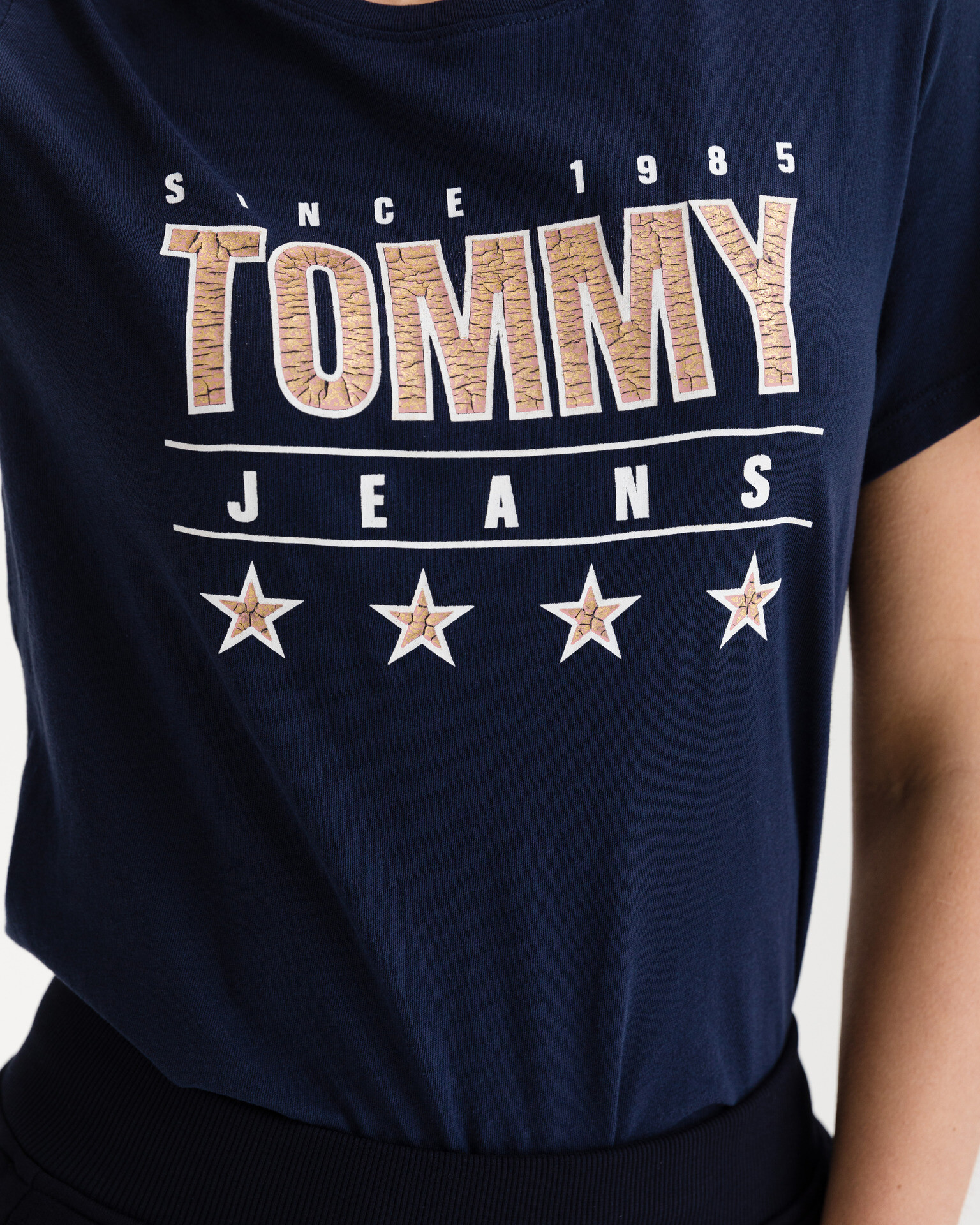 Tommy Jeans Slim Metallic Majica Bela - Pepit.si