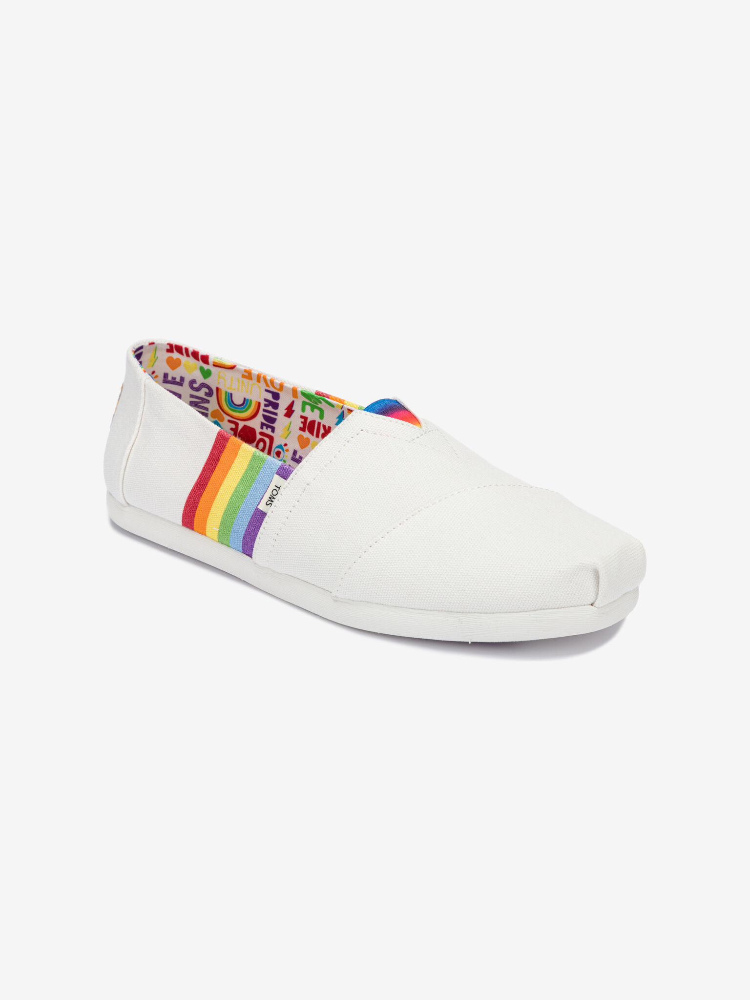 TOMS Unity Rainbow Slip On Bela - Pepit.si