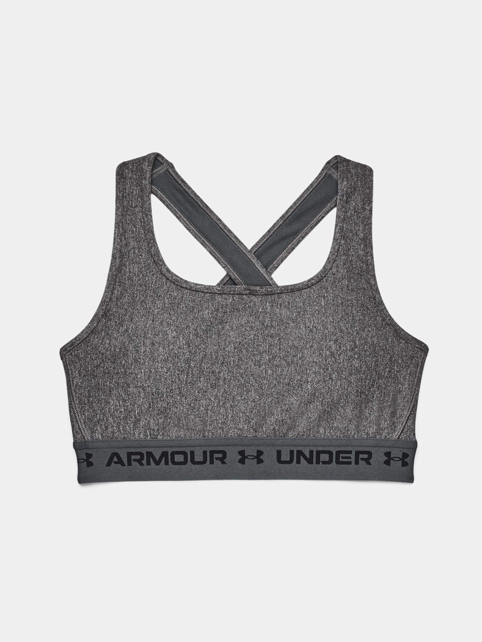 Under Armour Crossback Mid Heather Bra Modrček Siva - Pepit.si