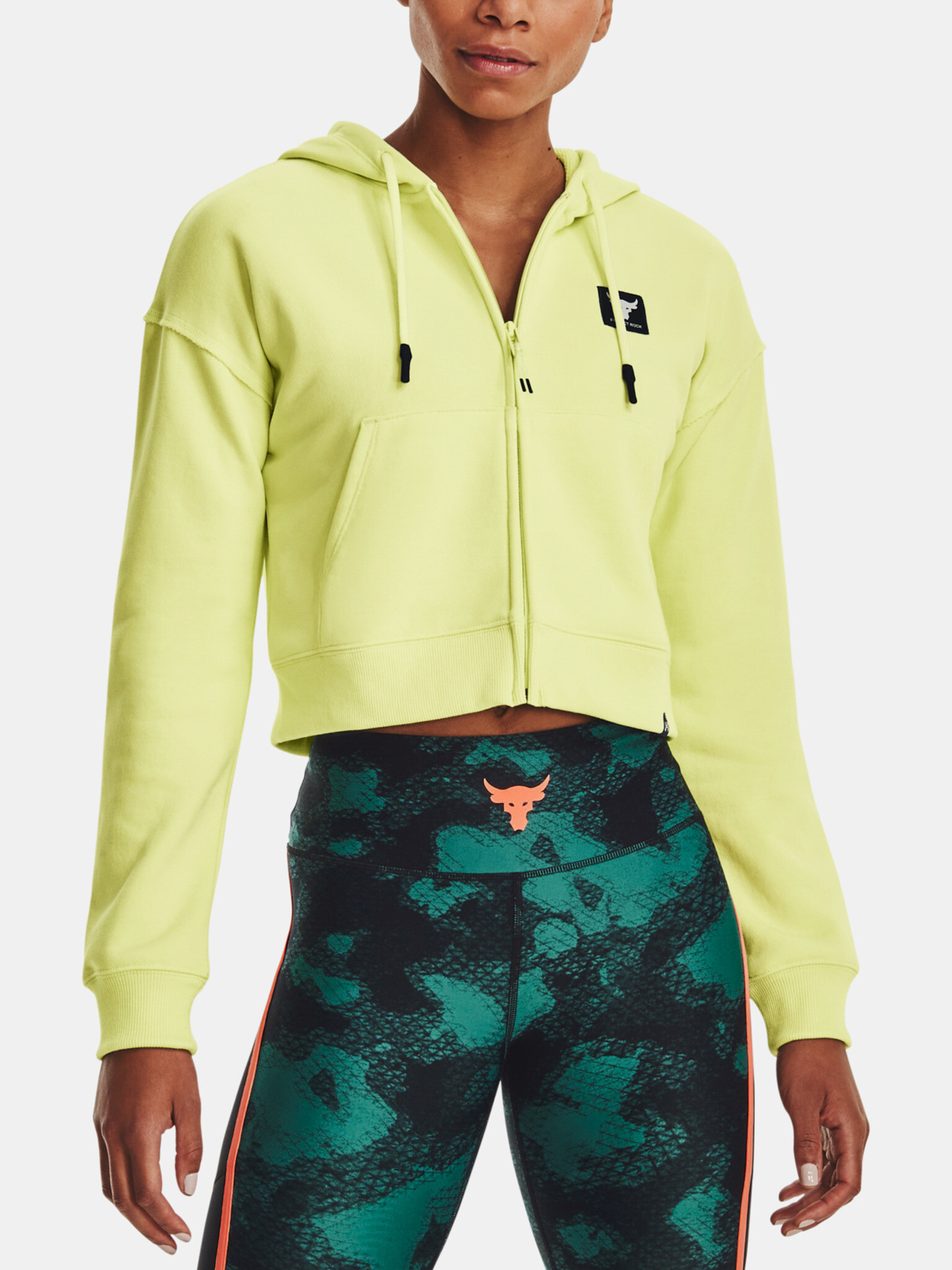 Under Armour Project Rock HW Terry FZ Pulover Zelena - Pepit.si