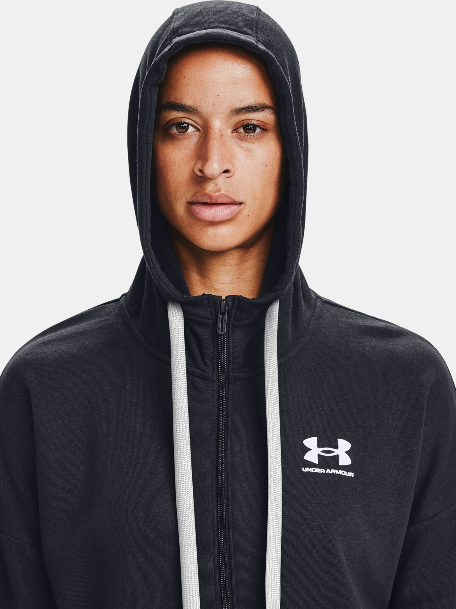 Under Armour Rival Fleece FZ Hoodie Pulover Črna - Pepit.si