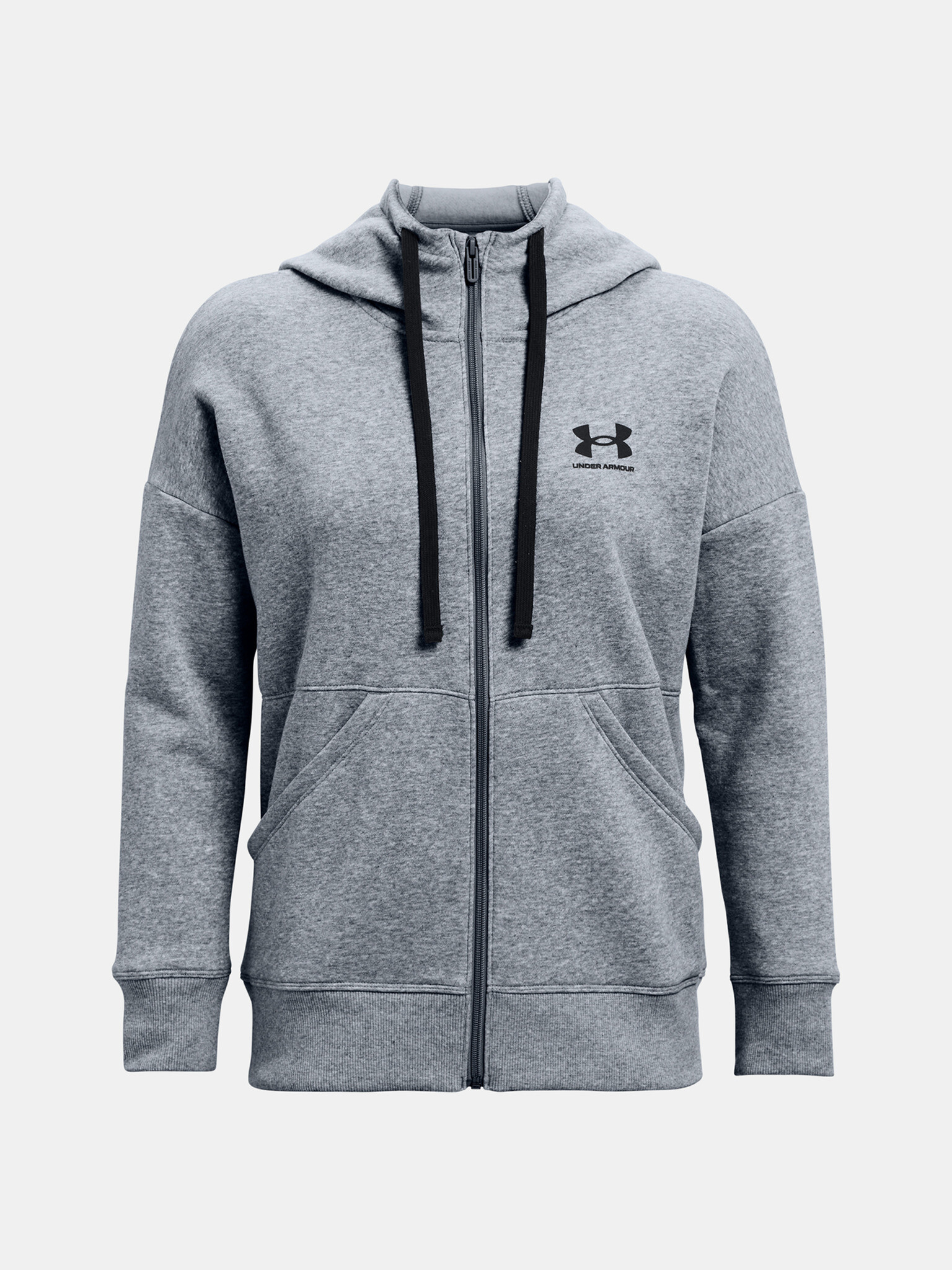 Under Armour Rival Fleece FZ Hoodie Pulover Siva - Pepit.si