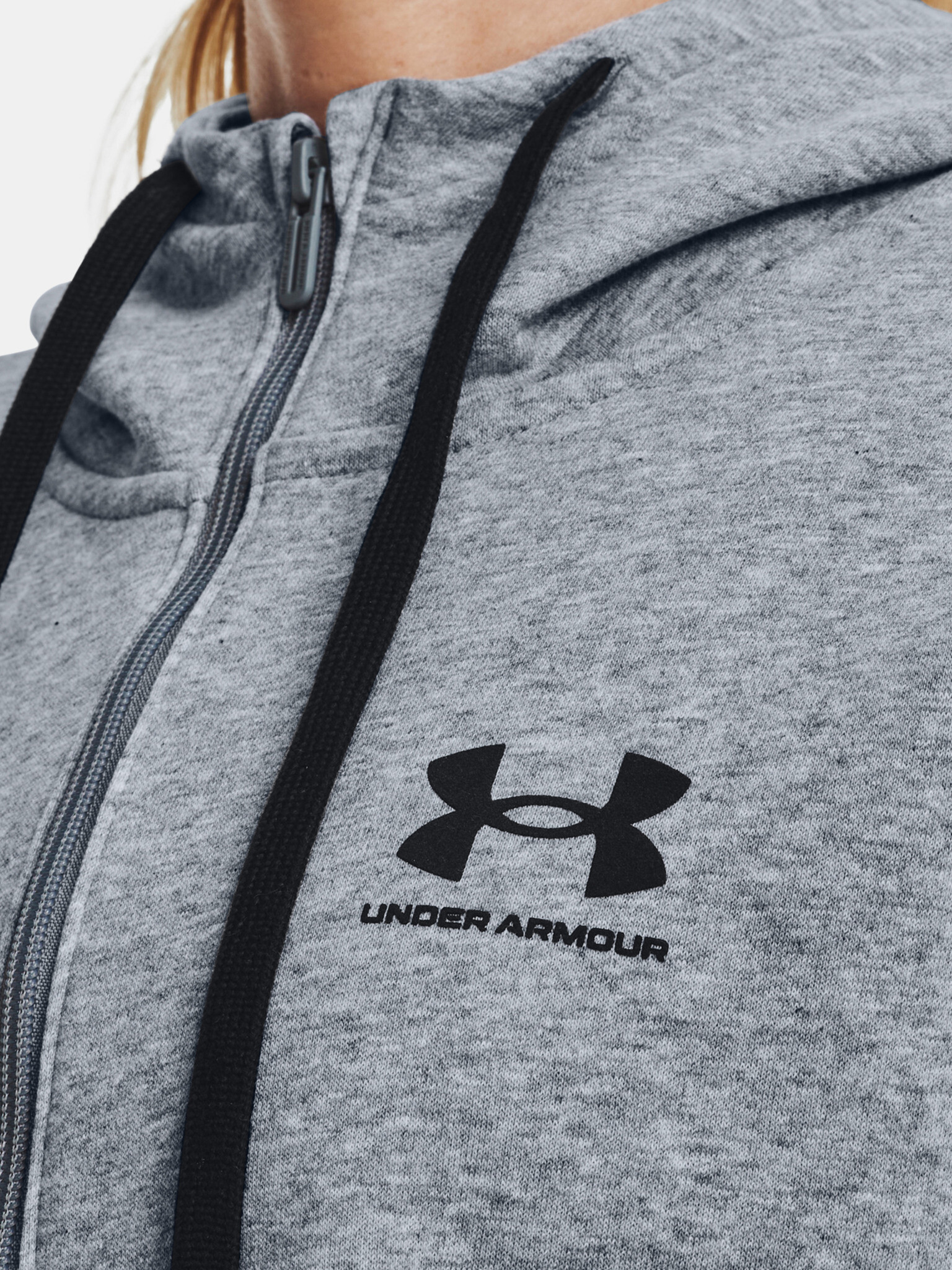 Under Armour Rival Fleece FZ Hoodie Pulover Siva - Pepit.si