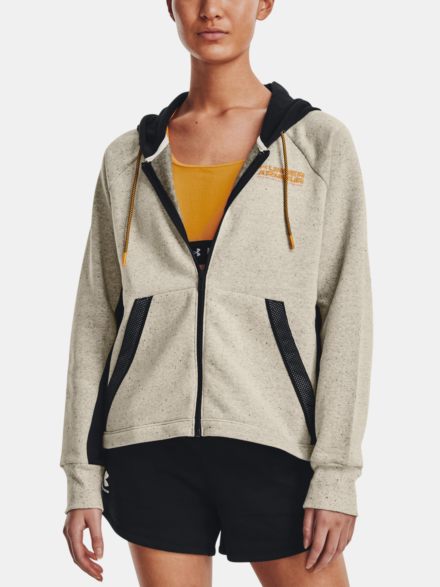 Under Armour Rival FZ Hoodie Pulover Bež - Pepit.si