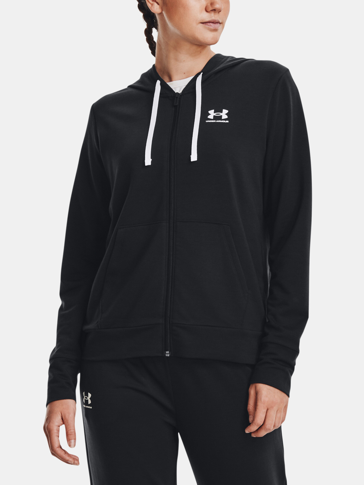 Under Armour Rival Terry FZ Hoodie Pulover Črna - Pepit.si