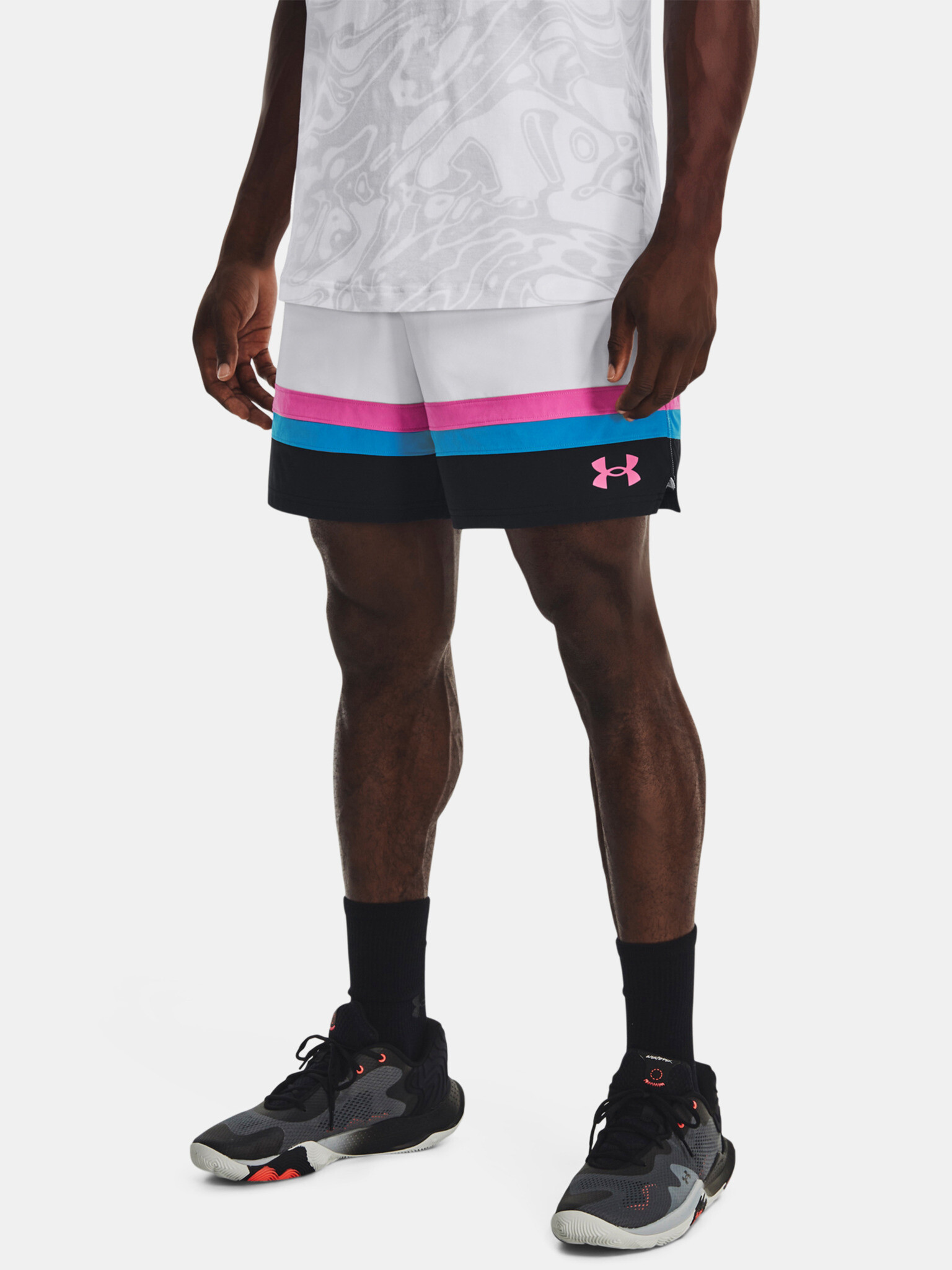 Under Armour UA Baseline Woven Short II-WHT Kratke hlače Bela - Pepit.si