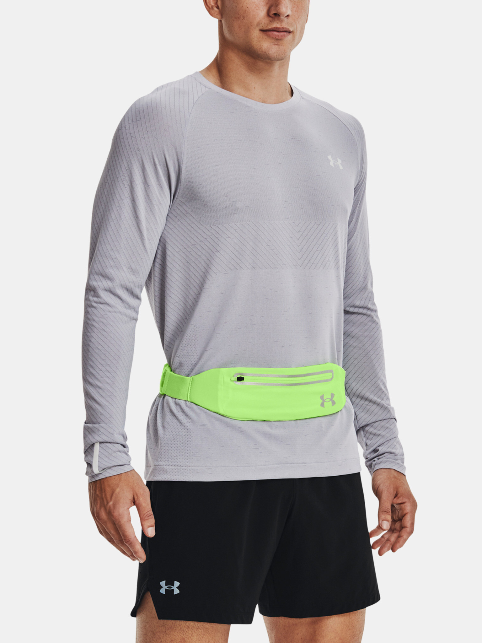 Under Armour UA Flex Speedpocket Run Belt Torbica za okoli pasu Zelena - Pepit.si