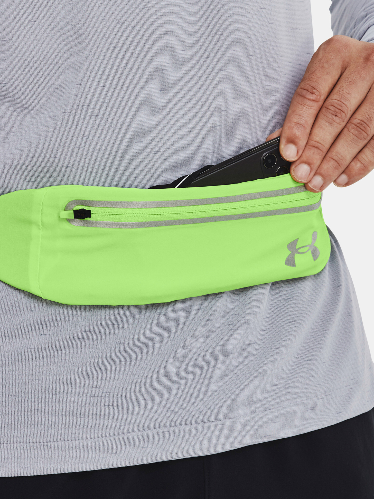 Under Armour UA Flex Speedpocket Run Belt Torbica za okoli pasu Zelena - Pepit.si