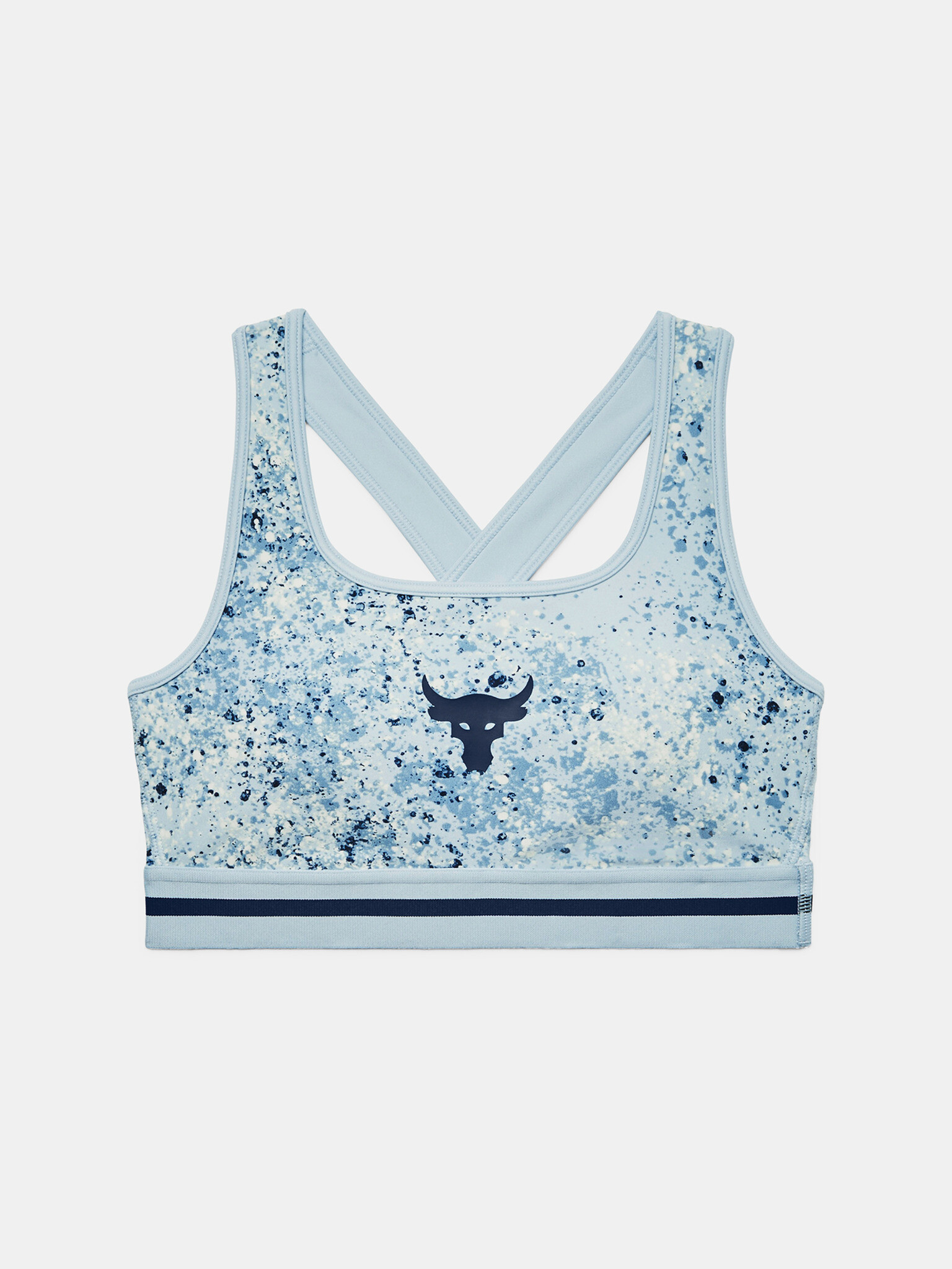 Under Armour UA Project Rock Bra Printed Športni Modrček Modra - Pepit.si