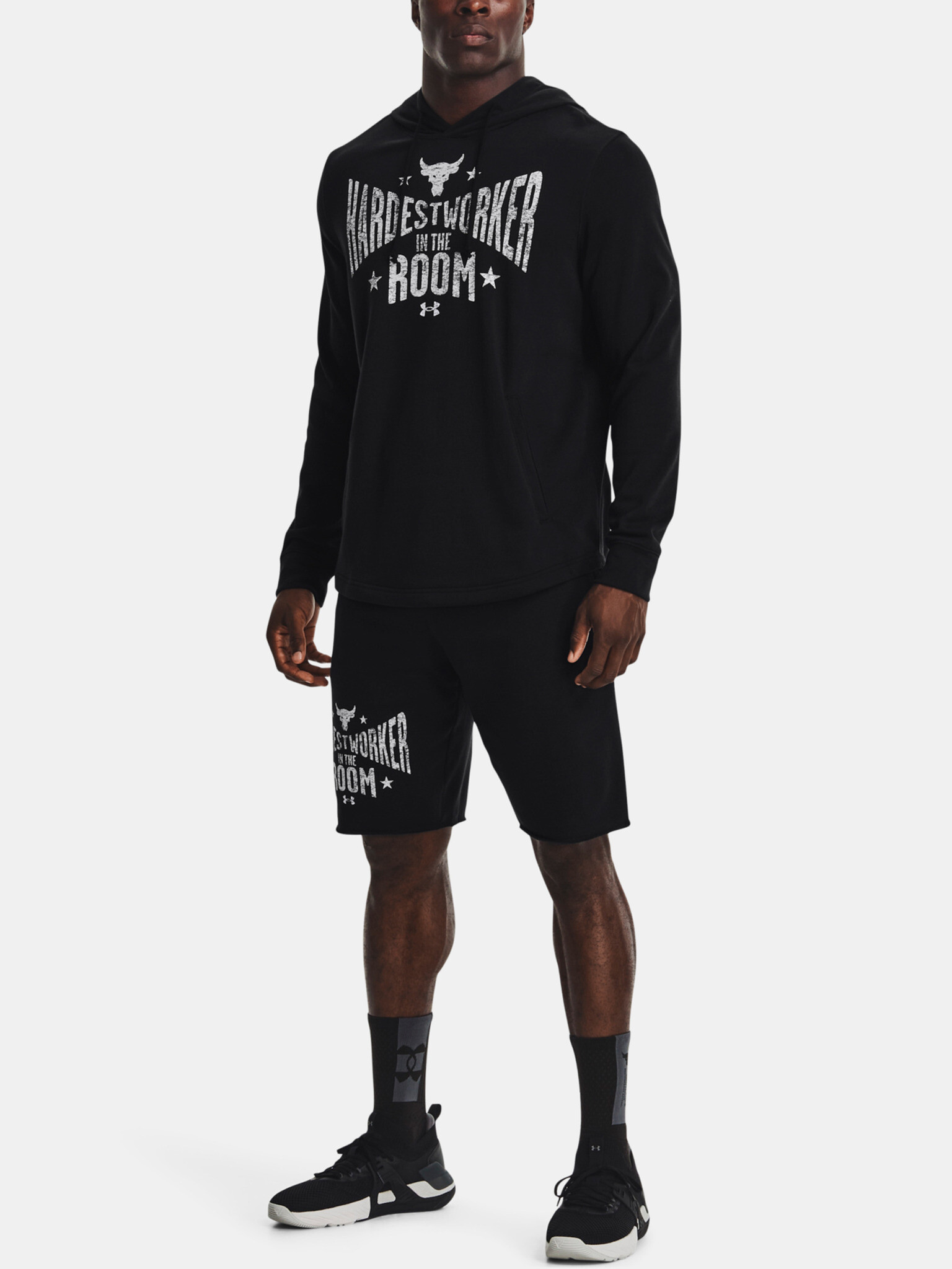 Under Armour UA Project Rock Terry Hoodie Pulover Črna - Pepit.si