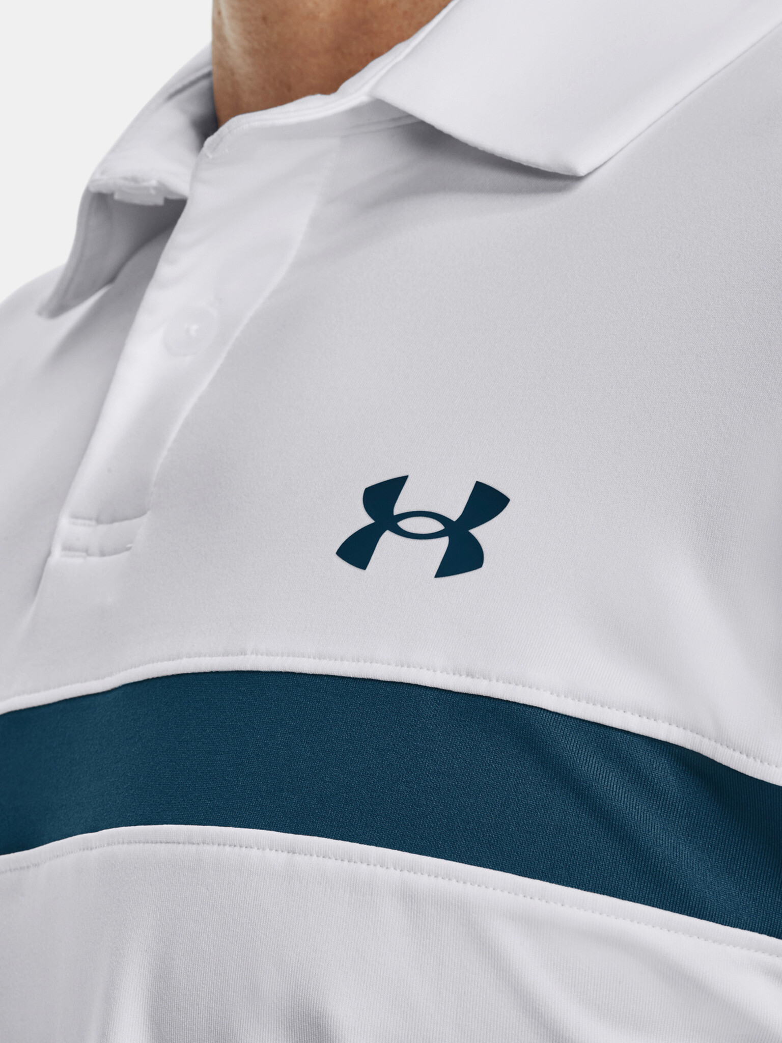 Under Armour UA T2G Color Block Polo majica Bela - Pepit.si