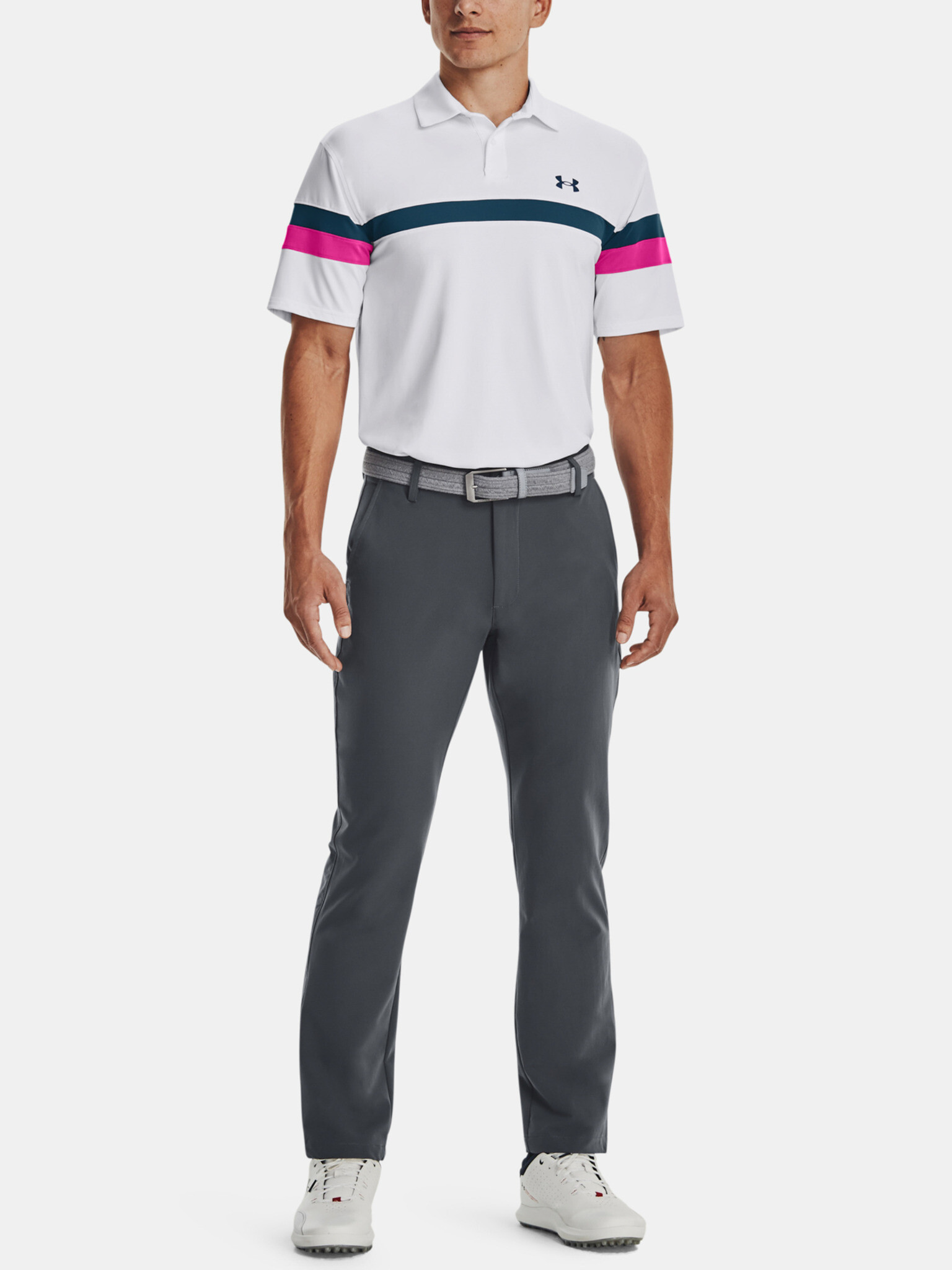 Under Armour UA T2G Color Block Polo majica Bela - Pepit.si