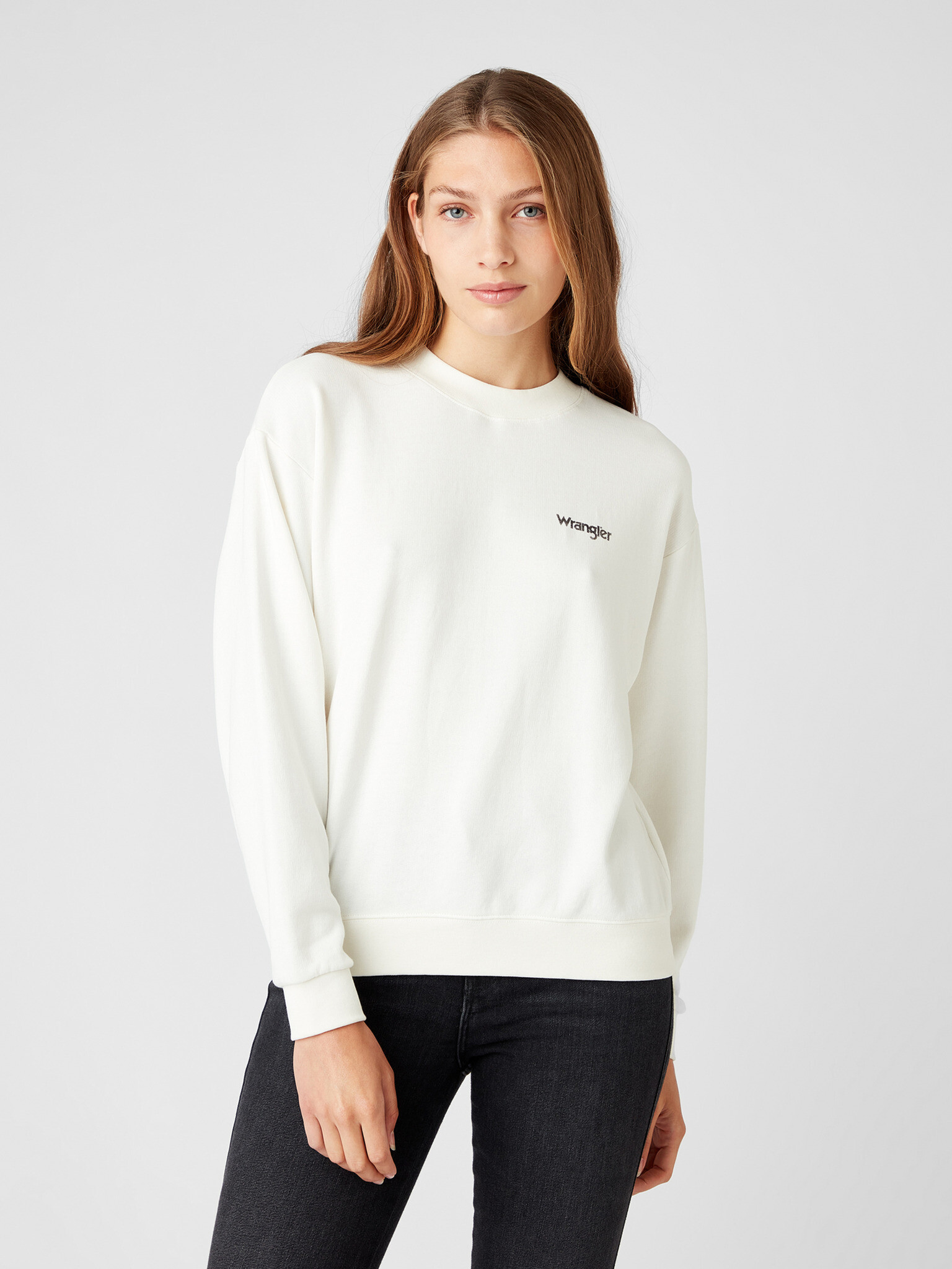 Wrangler Retro Sweat Pulover Bela - Pepit.si