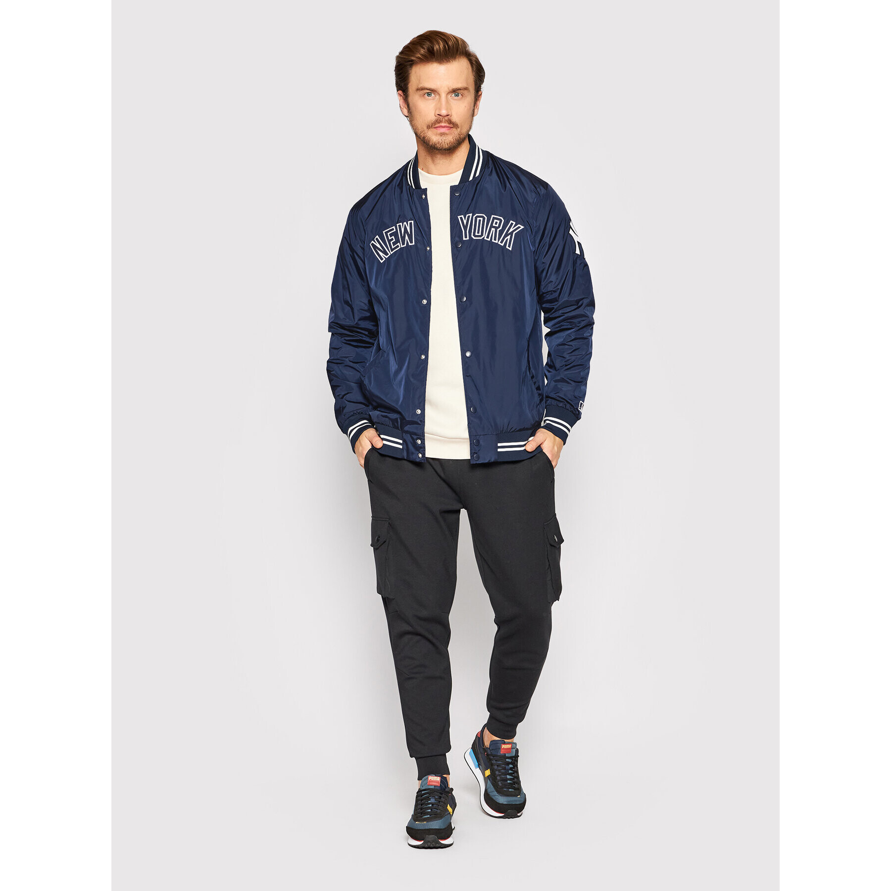 47 Brand Bomber jakna New York Yankees BB017PEMWTJ551979FN Mornarsko modra Regular Fit - Pepit.si