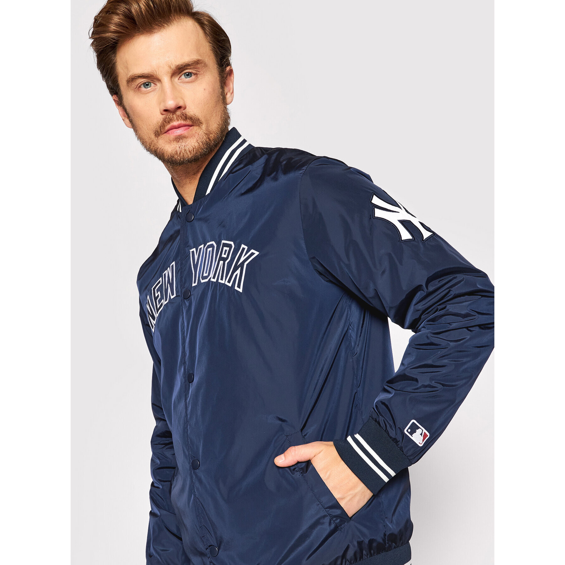 47 Brand Bomber jakna New York Yankees BB017PEMWTJ551979FN Mornarsko modra Regular Fit - Pepit.si