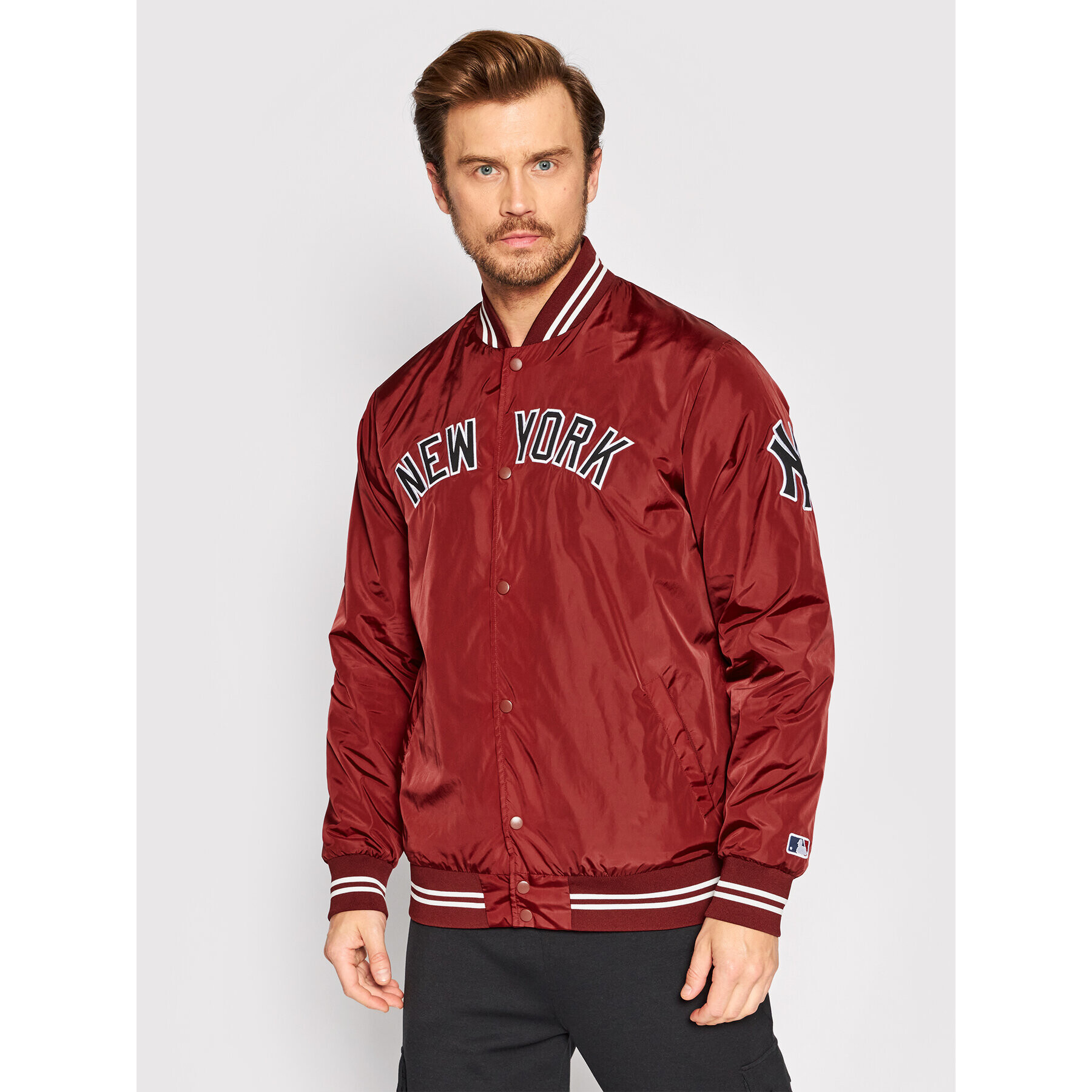 47 Brand Bomber jakna New York Yankees BB017PEMWTJ554369CA Bordo rdeča Regular Fit - Pepit.si