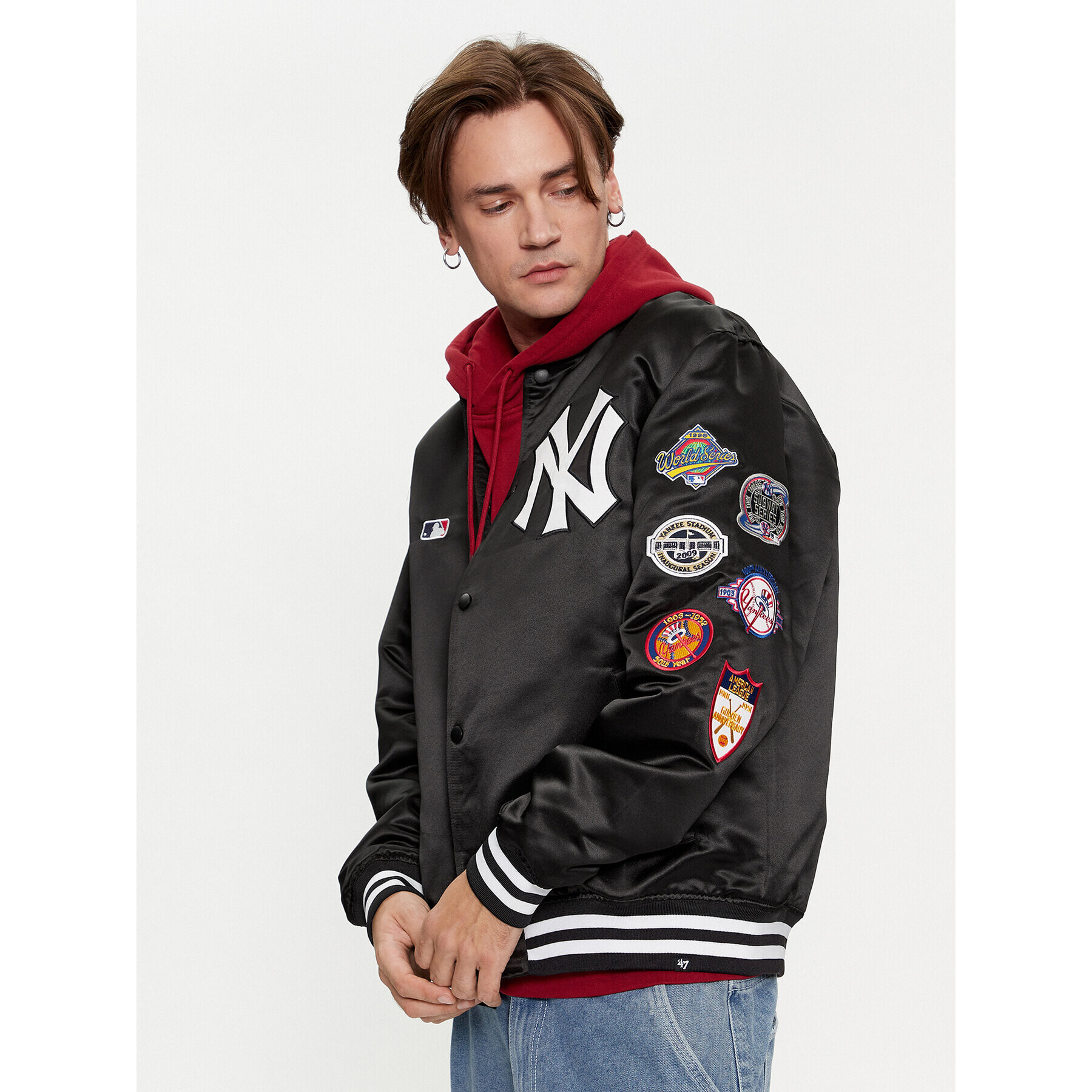 47 Brand Bomber jakna New York Yankees Dalston DB017PMRWCQ590476JK Črna Oversize - Pepit.si