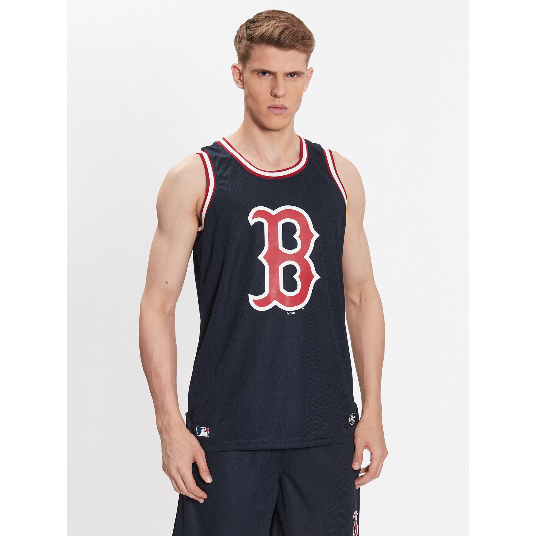 47 Brand Majica brez rokavov Boston Red Sox 47 Grafton Tank Mornarsko modra Regular Fit - Pepit.si