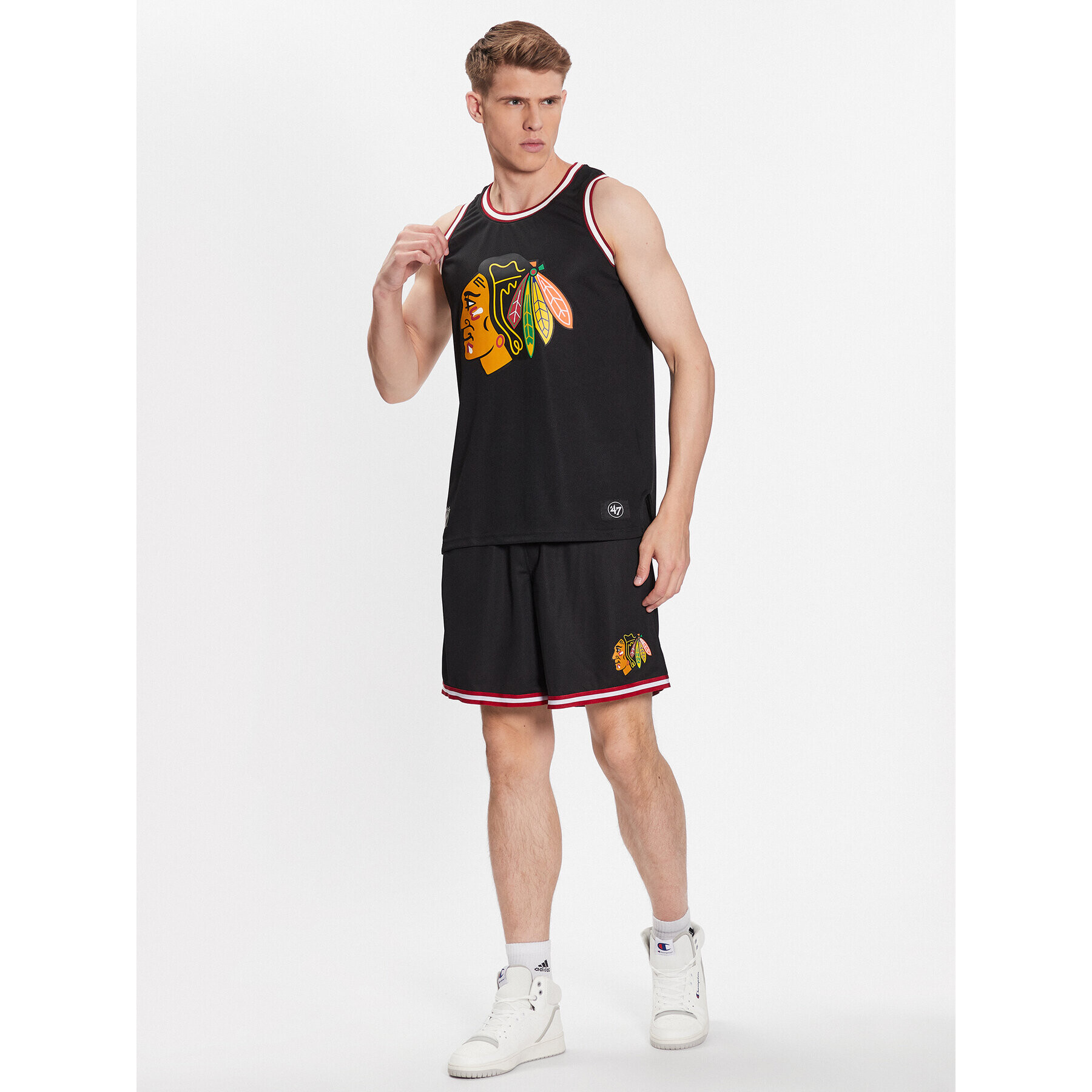 47 Brand Majica brez rokavov Chicago Blackhawks 47 Grafton Tank Črna Regular Fit - Pepit.si