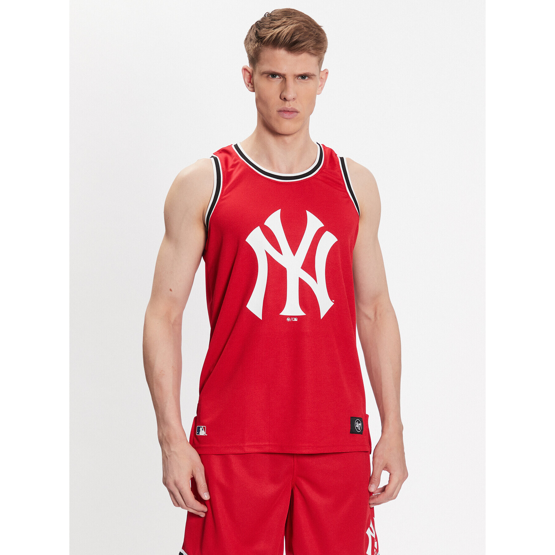 47 Brand Majica brez rokavov New York Yankees 47 Grafton Tank Rdeča Regular Fit - Pepit.si